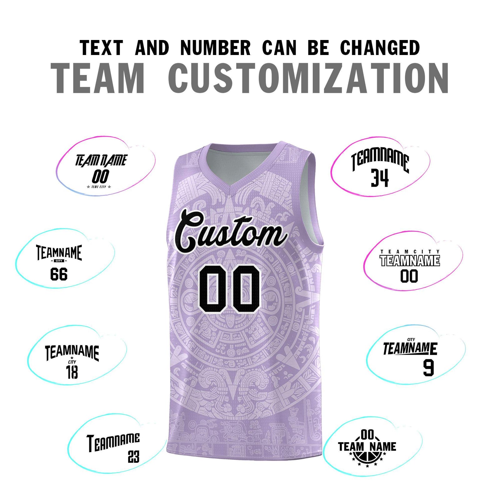 Custom Youth Basketball Jerseys White Aztec Sun Stone Personalized Uniform