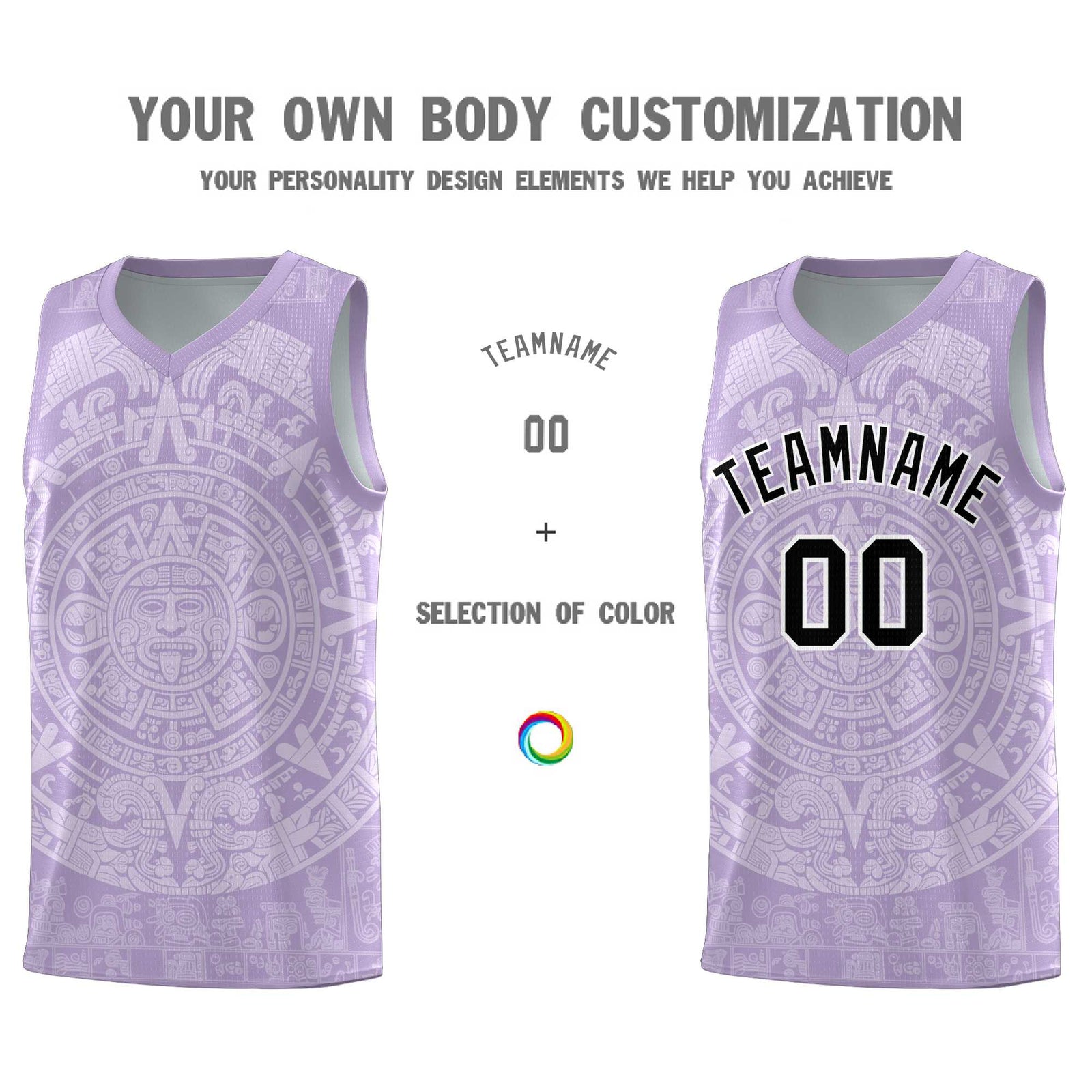 Custom Youth Basketball Jerseys White Aztec Sun Stone Personalized Uniform