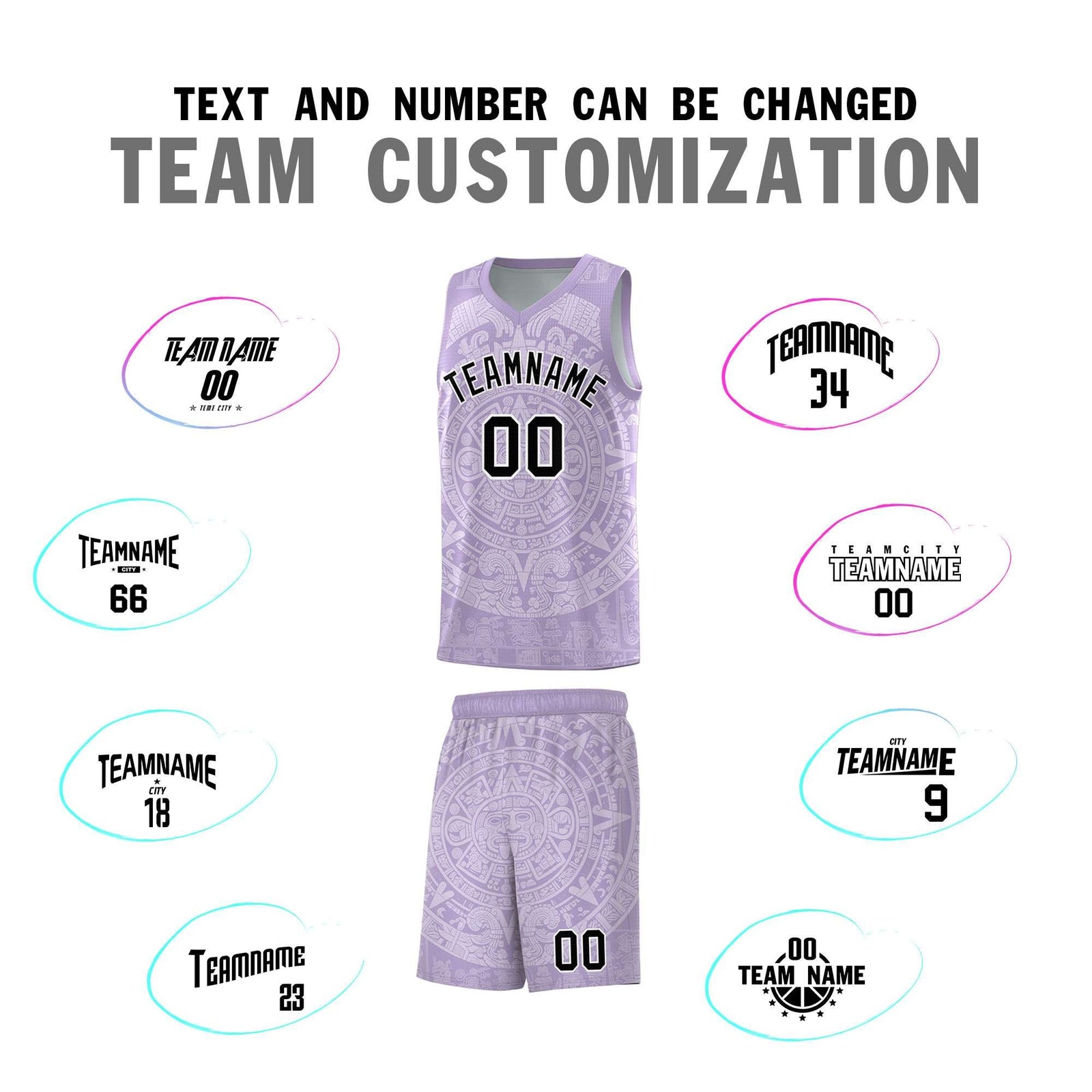 Custom Youth Basketball Jerseys White Aztec Sun Stone Personalized Uniform