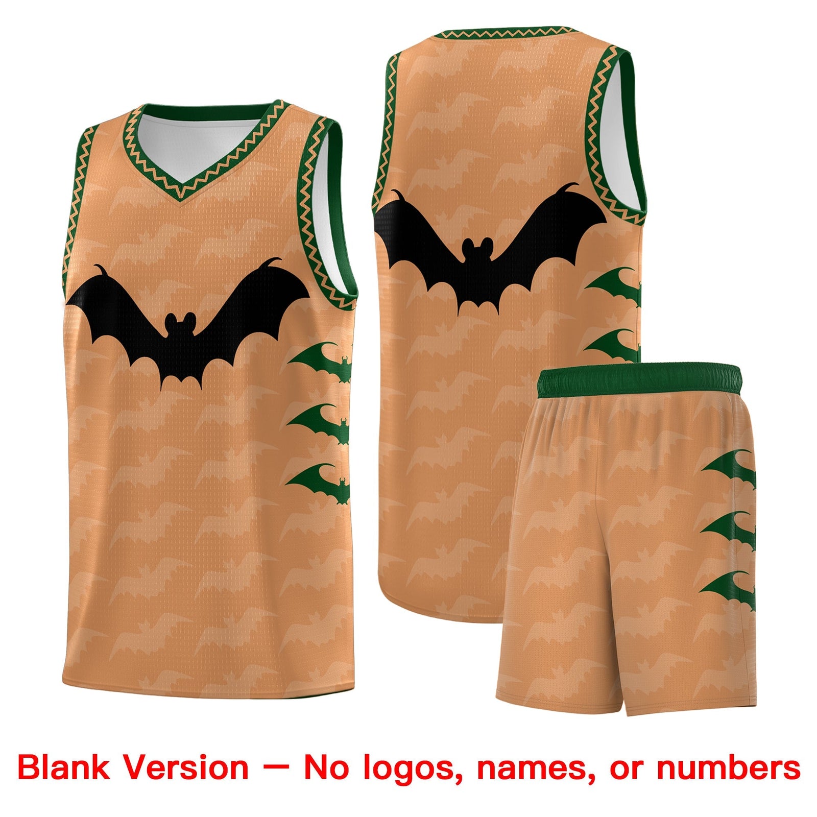 Custom Buckskin Brown Bat Pattern Halloween Basketball Jersey | For Men,For Kid,For Youth,Sublimation Printed,Perfect for Training,Perfect for Parties,Add Name and Numbern | KXKSHOP