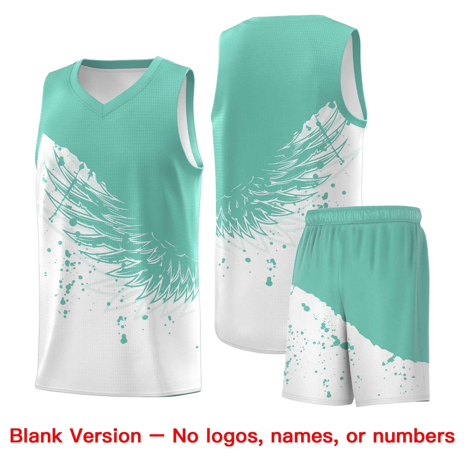 Custom White Bright Green Wing Pattern Sports Uniform Basketball Jersey