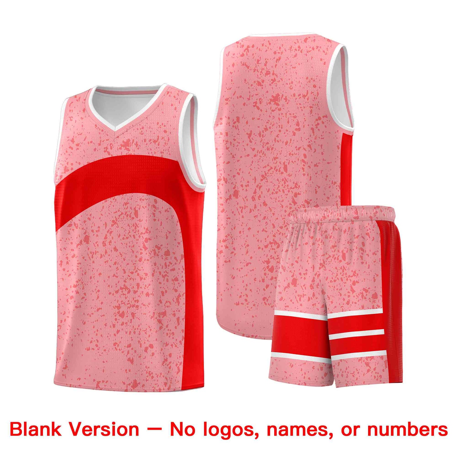 Custom Light Pink Light Red Dot Graffiti Pattern Irregular Team Names Sports Uniform Basketball Jersey