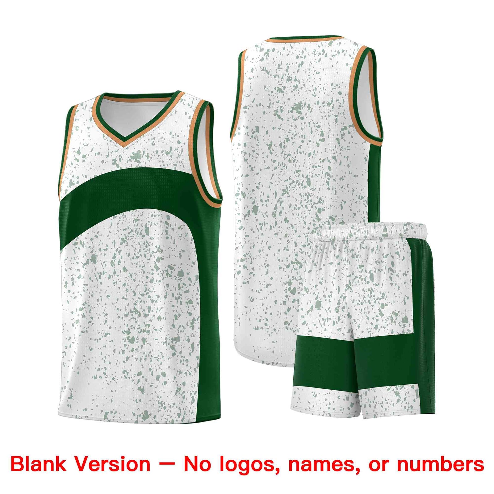 Custom White Green Dot Graffiti Pattern Irregular Team Names Sports Uniform Basketball Jersey