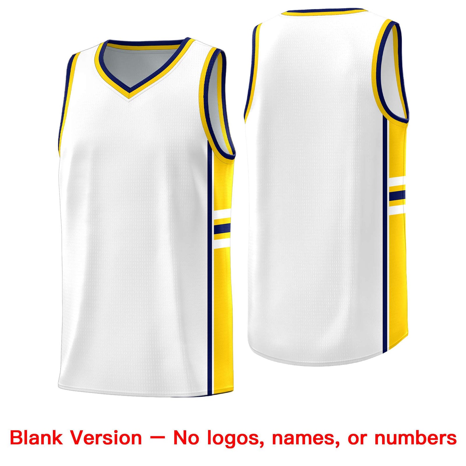Custom Youth Basketball Jersey - White Gold Personalized Varsity Two-Tone Uniform