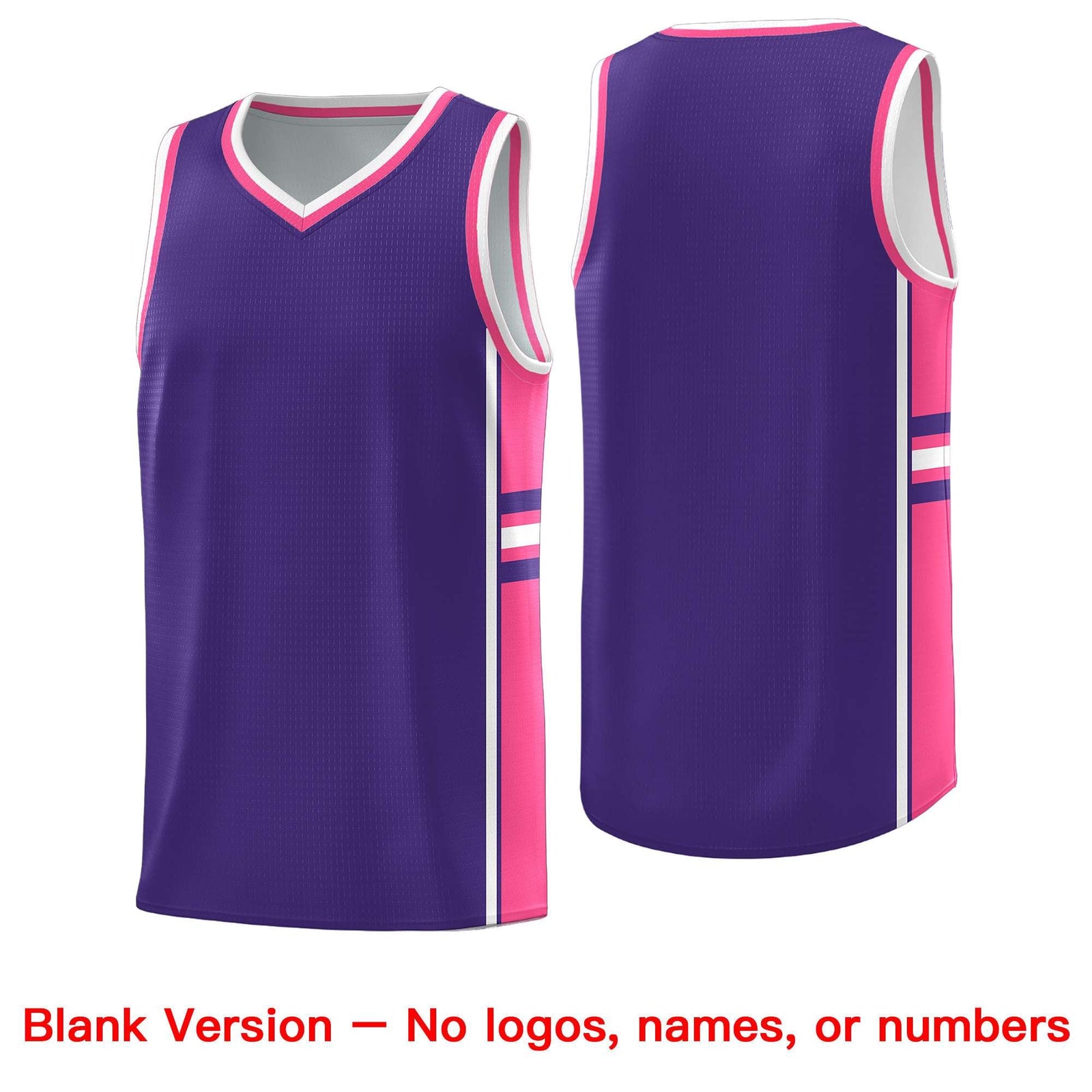 Custom Youth Basketball Jersey - Purple Pink Two-Tone Classic Varsity Uniform