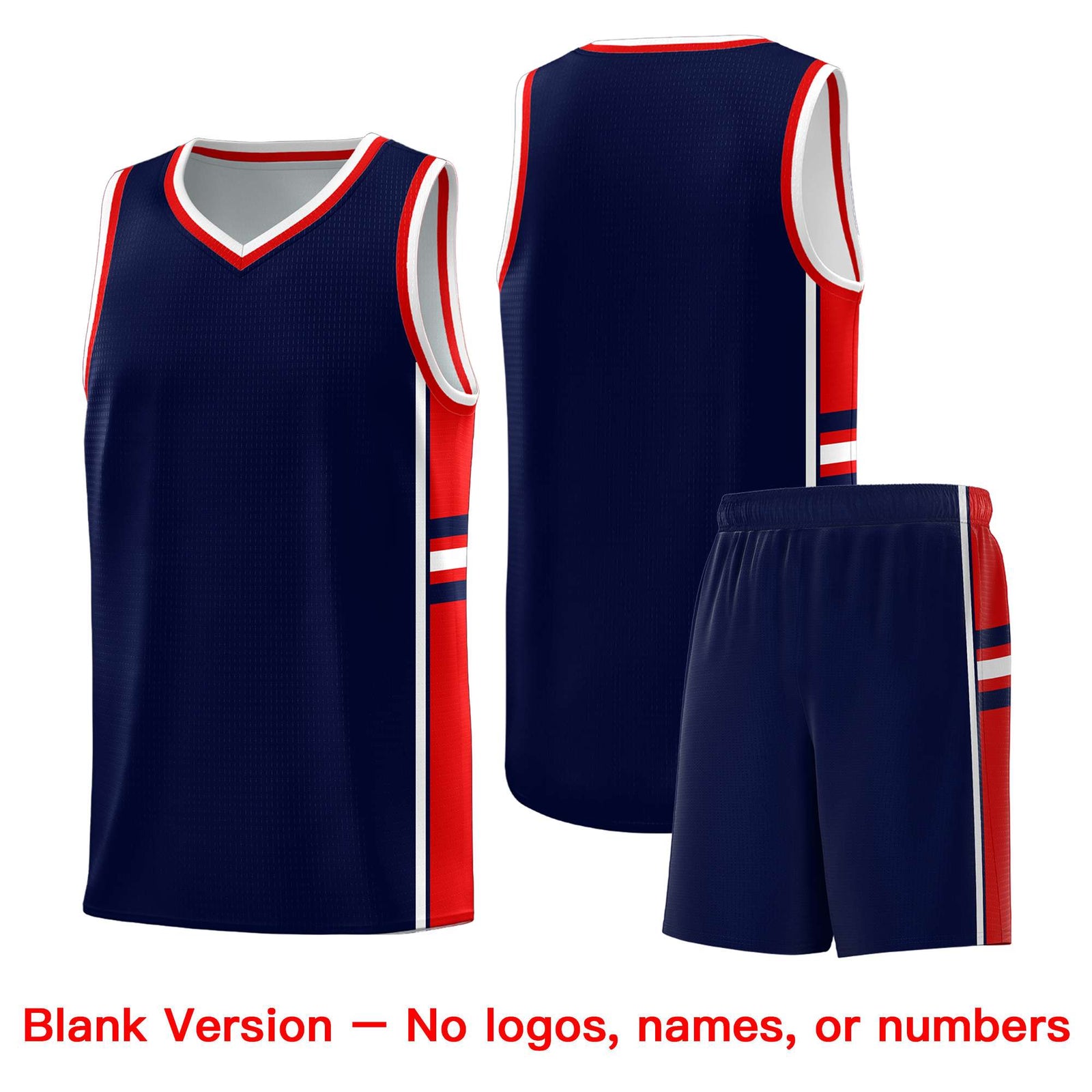 Custom Youth Basketball Jersey - Navy Red Two-Tone Varsity Jersey Set