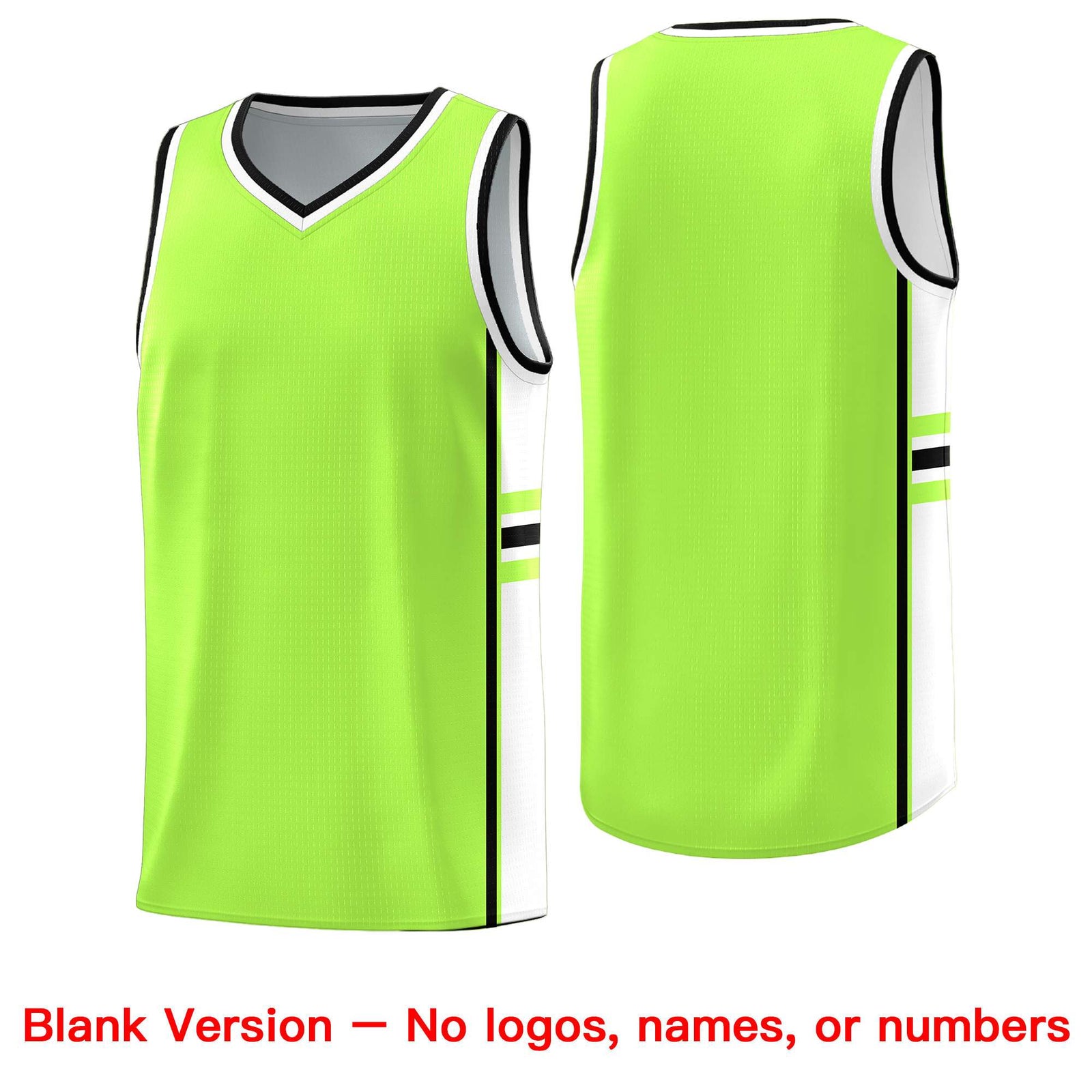 Custom Youth Basketball Jersey - Fluorescent Green White Two-Tone Varsity Jersey Set