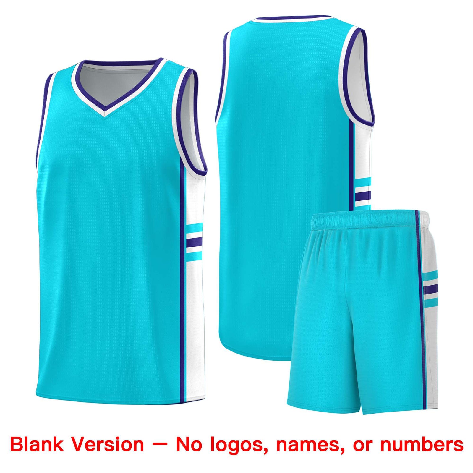 Custom Youth Basketball Jersey - Sky Blue White Two-Tone Classic Varsity Uniform