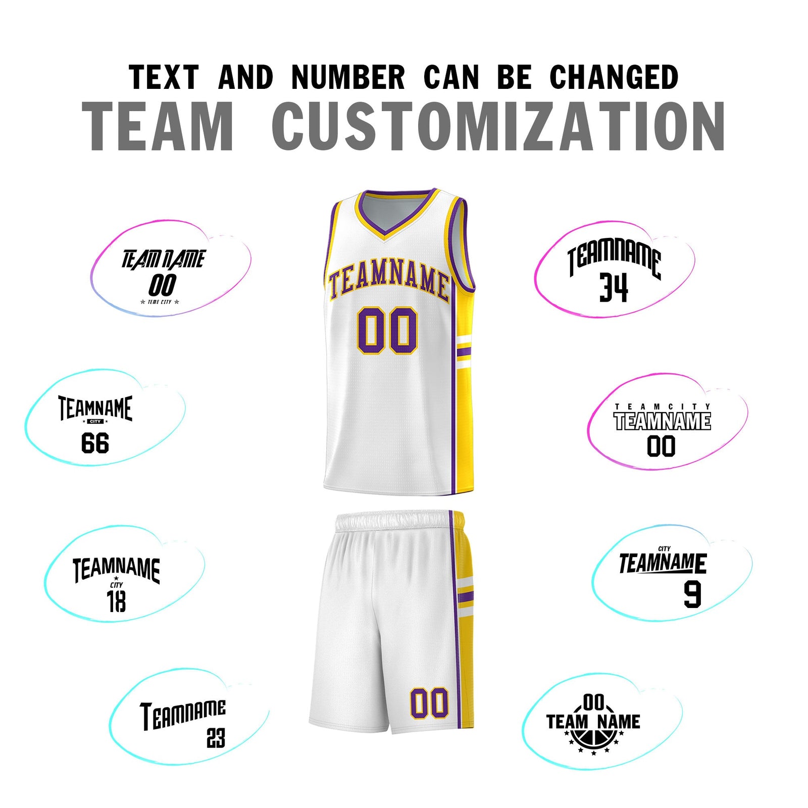 Custom Youth Basketball Jersey - White Gold Personalized Varsity Two-Tone Uniform