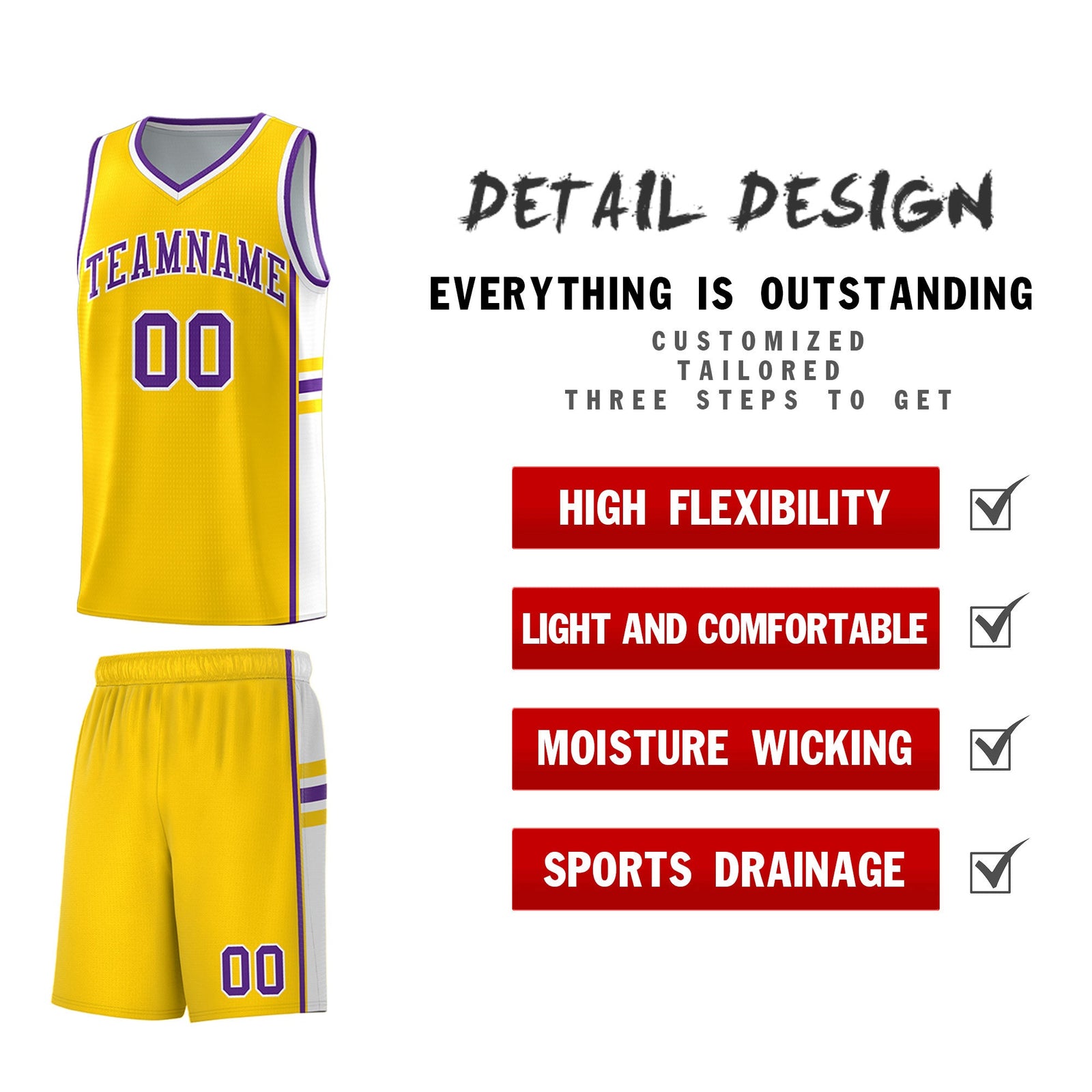 Custom Youth Basketball Jersey - Gold White Two-Tone Classic Varsity Uniform