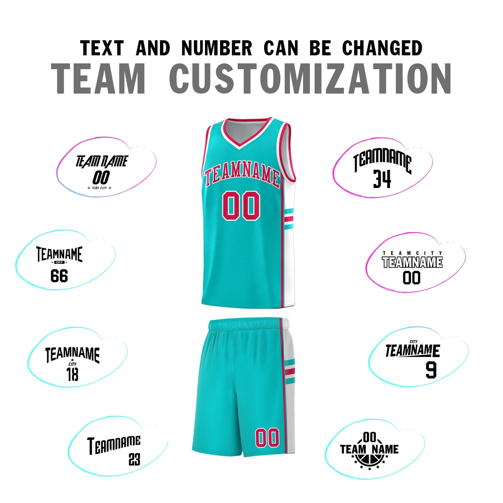 Custom Youth Basketball Jersey - Aqua White Two-Tone Classic Varsity Uniform