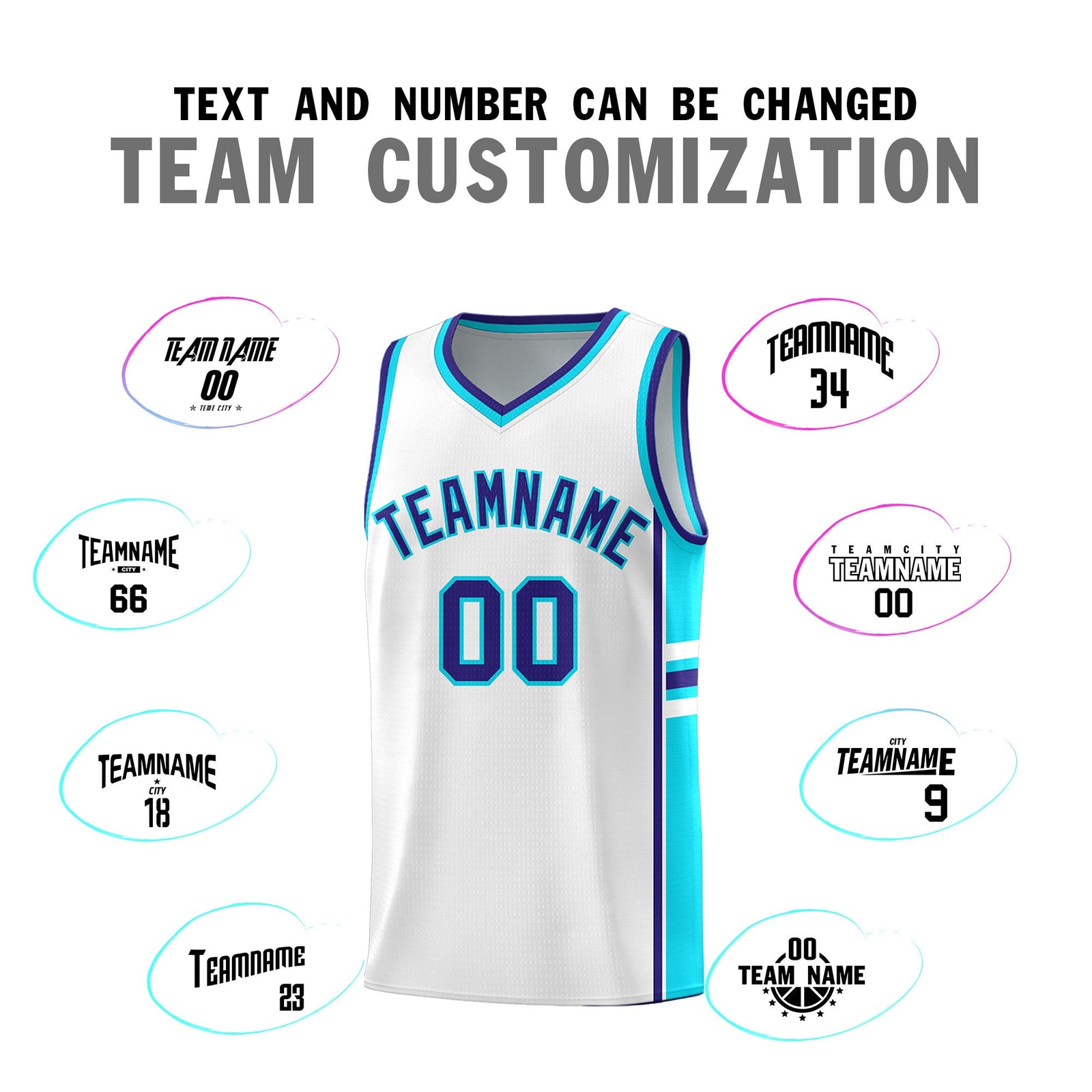 Custom Youth Basketball Jersey - White Royal Personalized Varsity Two-Tone Uniform