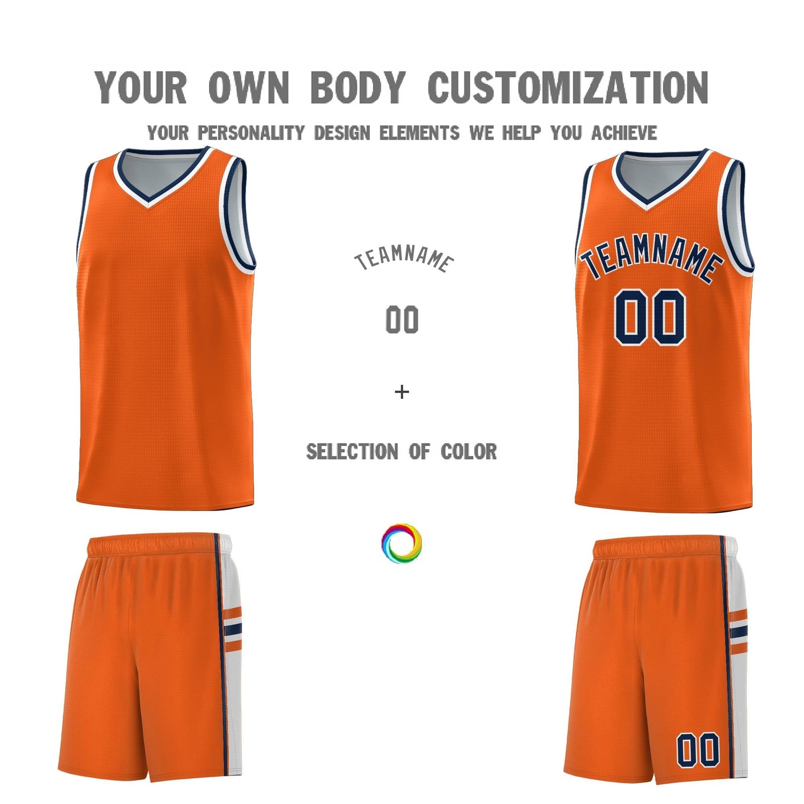 Custom Youth Basketball Jersey - Orange White Two-Tone Classic Varsity Uniform