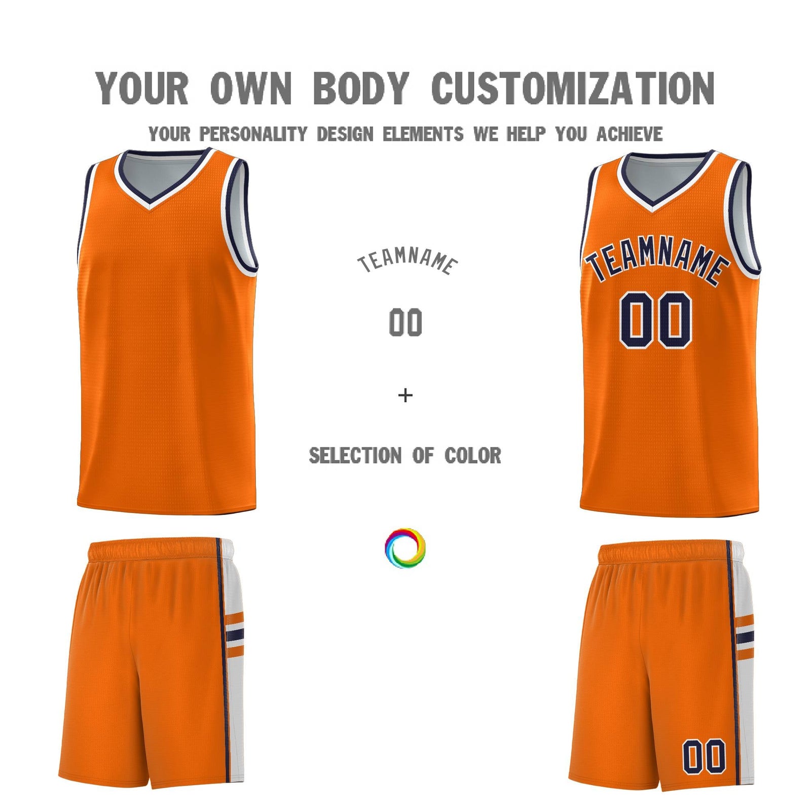 Custom Youth Basketball Jersey - Orange White Personalized Varsity Two-Tone Uniform