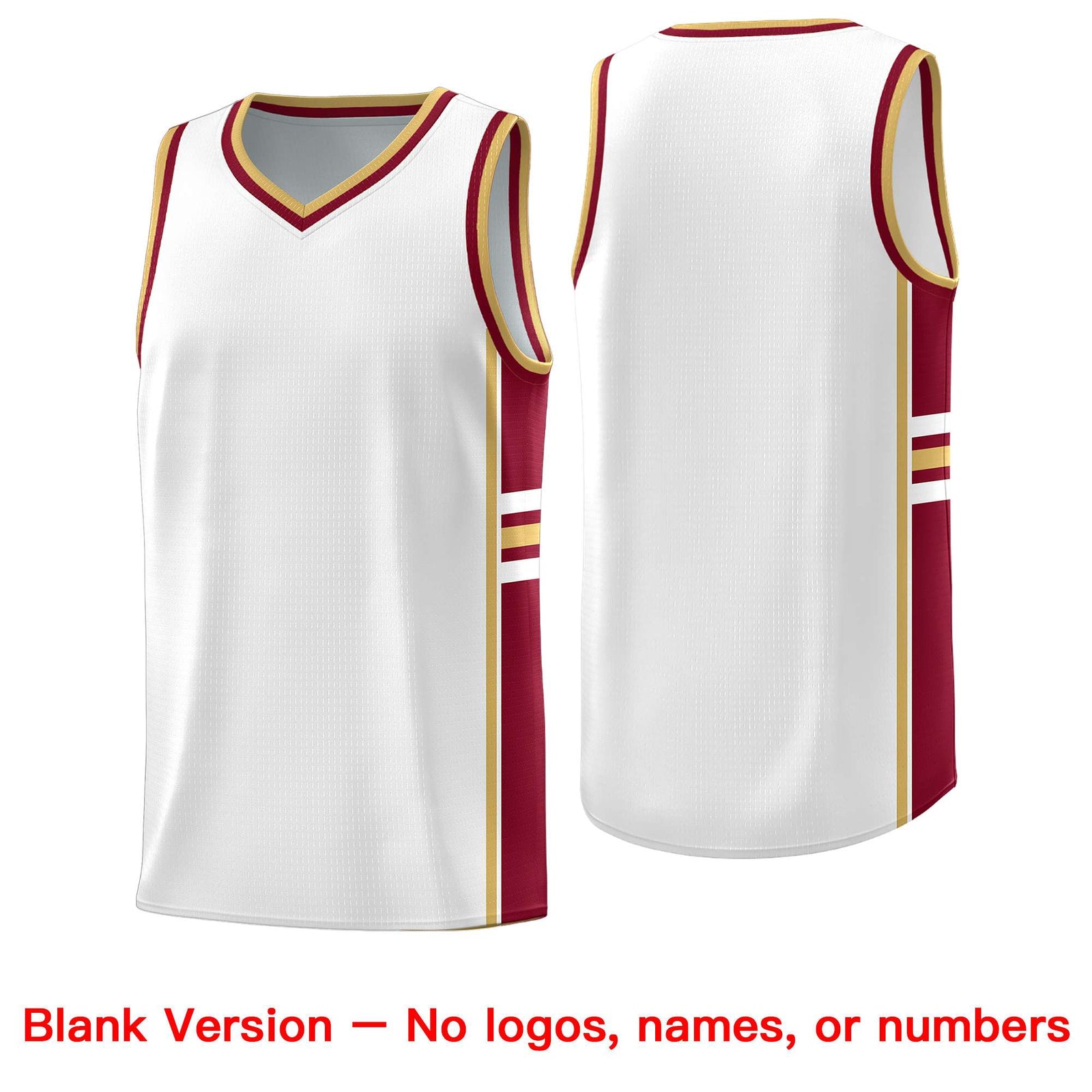 Custom Youth Basketball Jersey - White Crimson Two-Tone Varsity Jersey Set