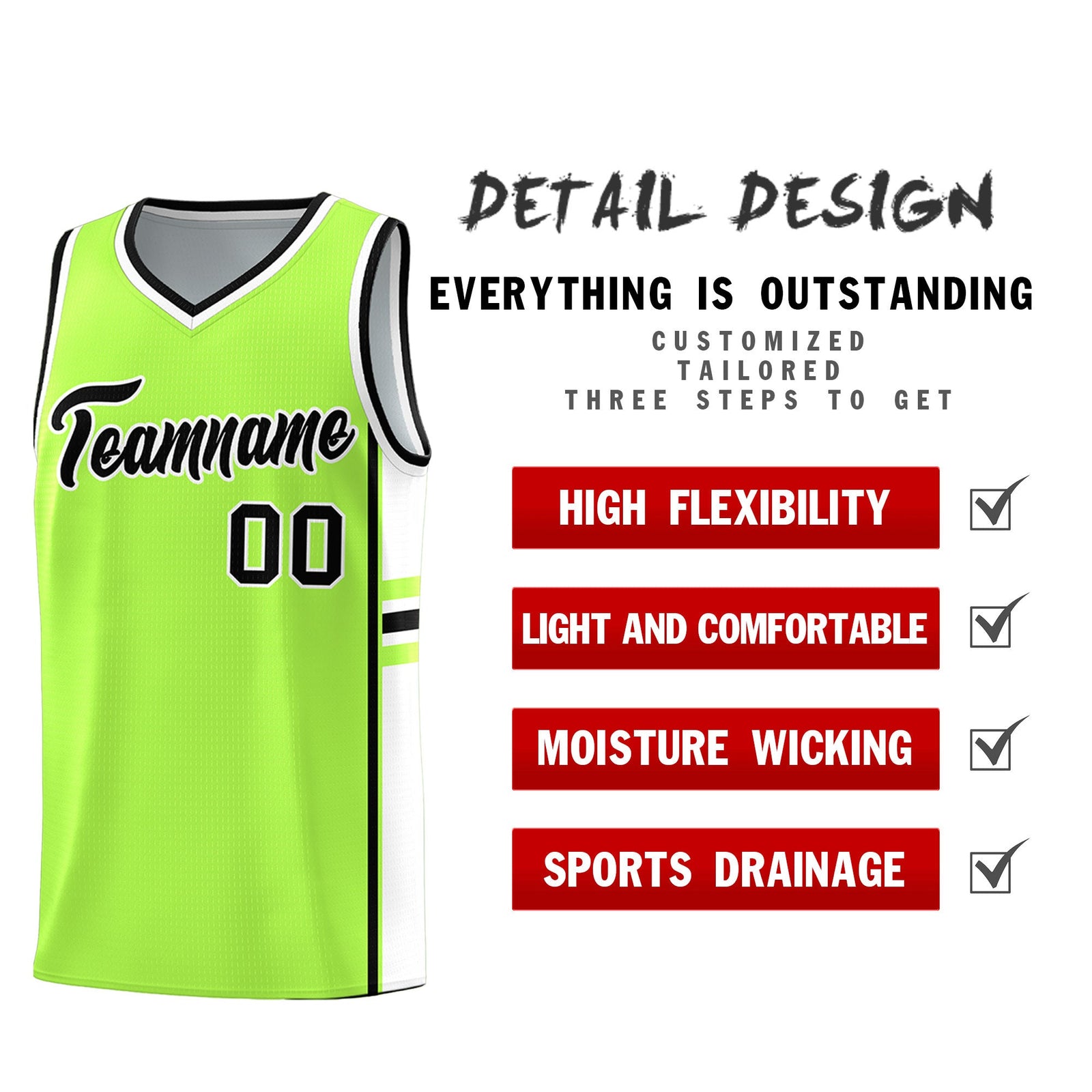 Custom Youth Basketball Jersey - Fluorescent Green White Two-Tone Varsity Jersey Set