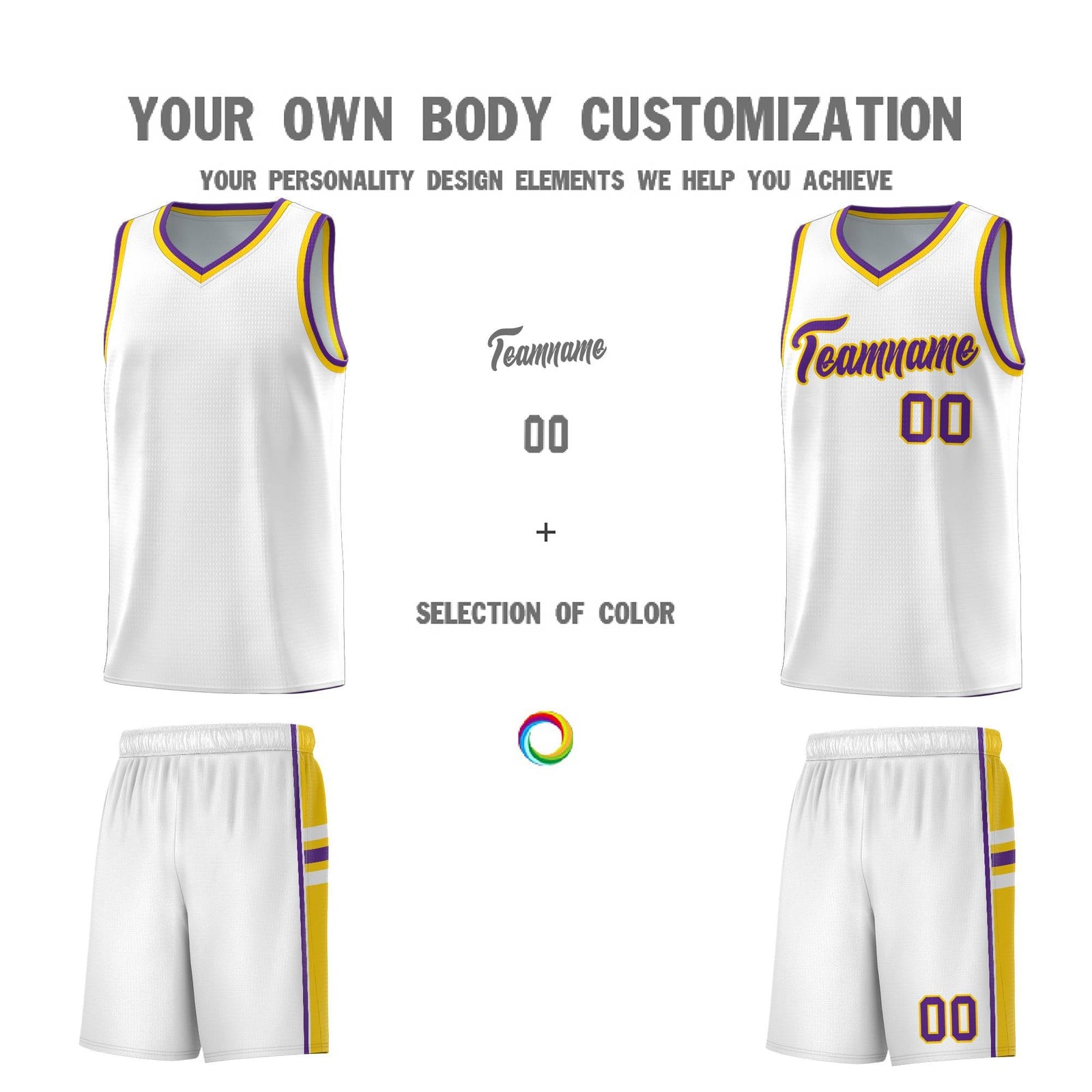 Custom Youth Basketball Jersey - White Gold Personalized Varsity Two-Tone Uniform