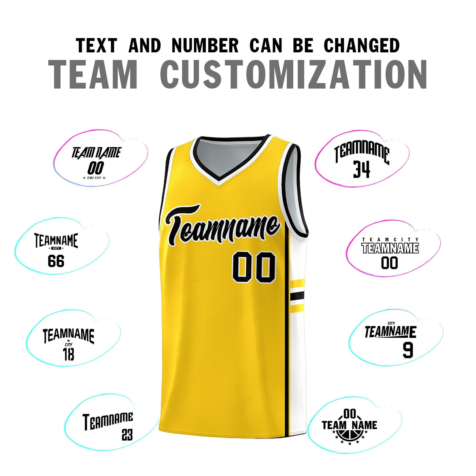 Custom Youth Basketball Jersey - Gold White Two-Tone Classic Varsity Uniform