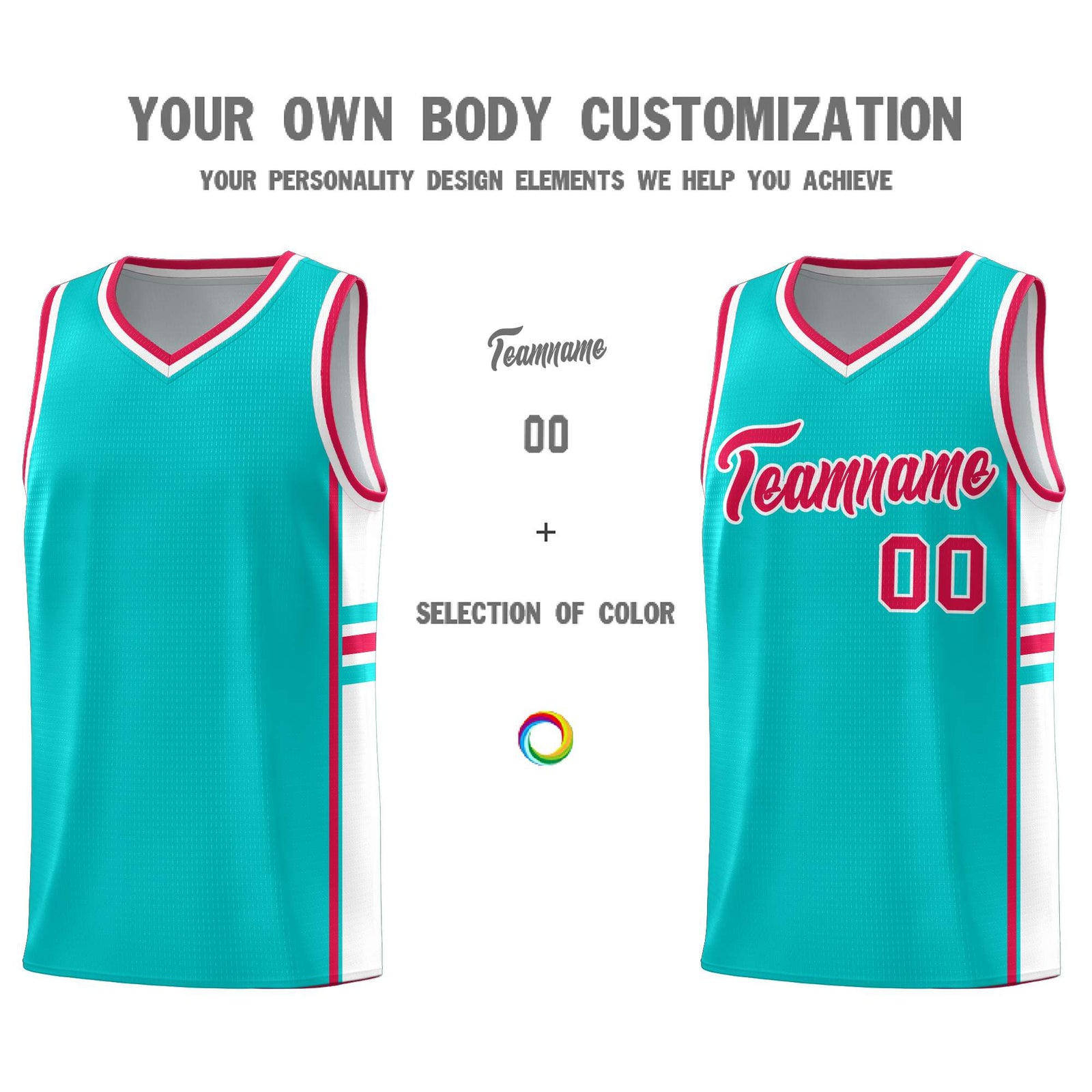 Custom Youth Basketball Jersey - Aqua White Two-Tone Classic Varsity Uniform