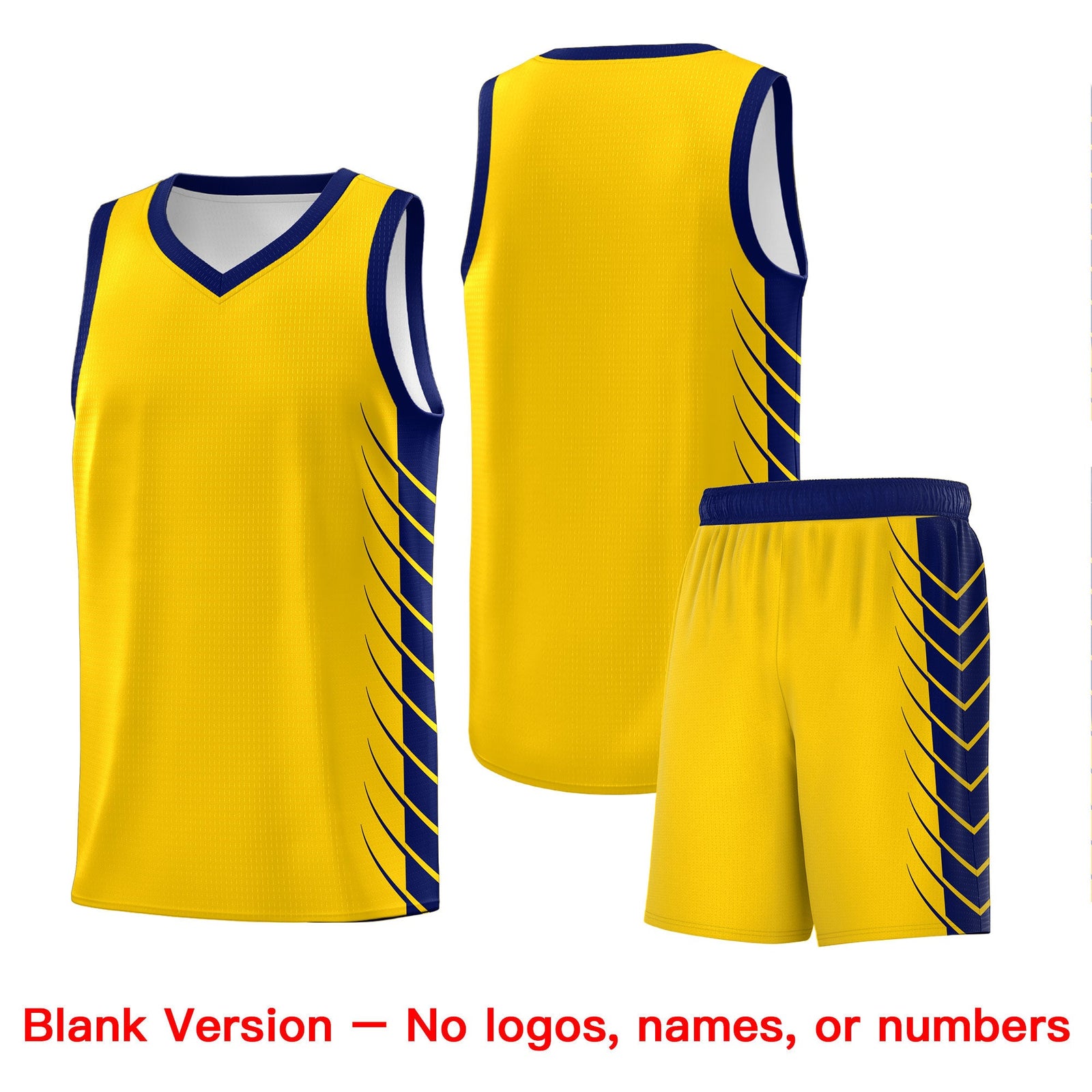 Custom Gold Navy Personalized Side Symmetrical Line Pattern Sports Uniform Basketball Jersey| KXKSHOP