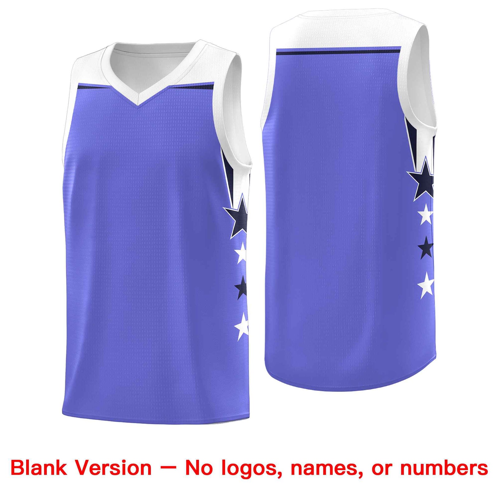 Custom Youth Basketball Uniform Purple White Two Tone Side Star Personalized Team Jersey