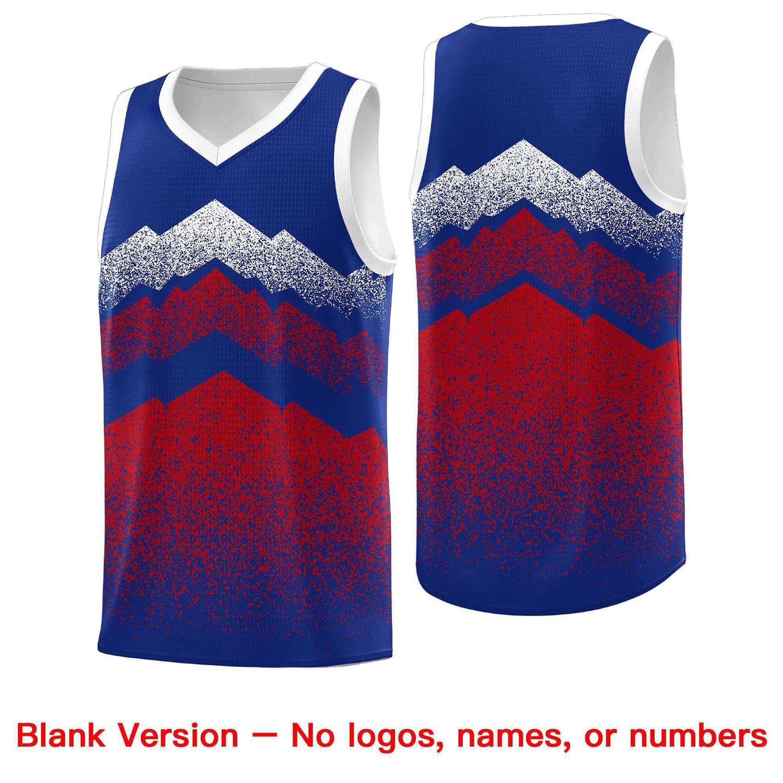 Personalized Youth Basketball Jerseys Royal Red Gradient Mountain Design Uniforms