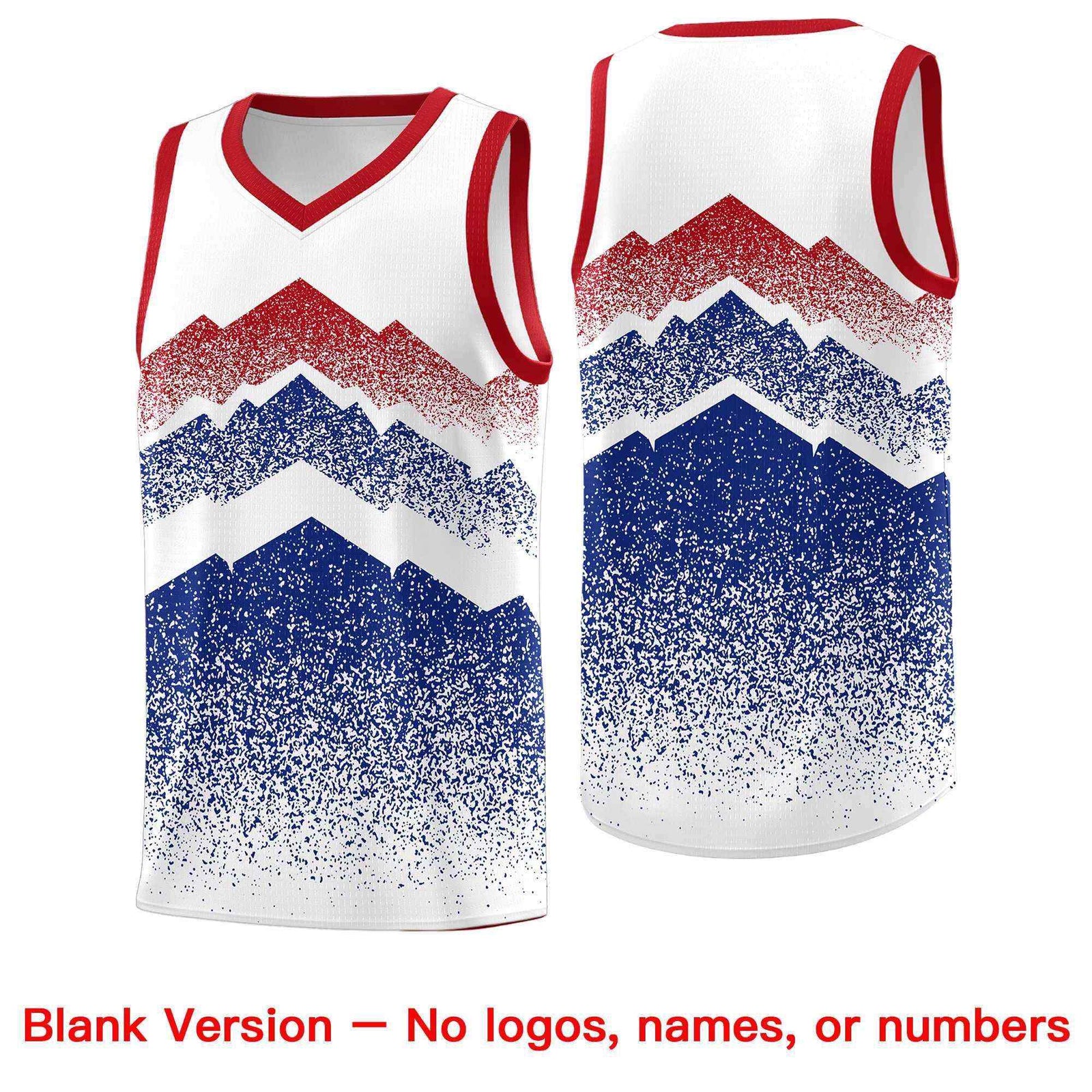Custom Youth Basketball Jerseys White Royal Gradient Mountain Design Uniforms