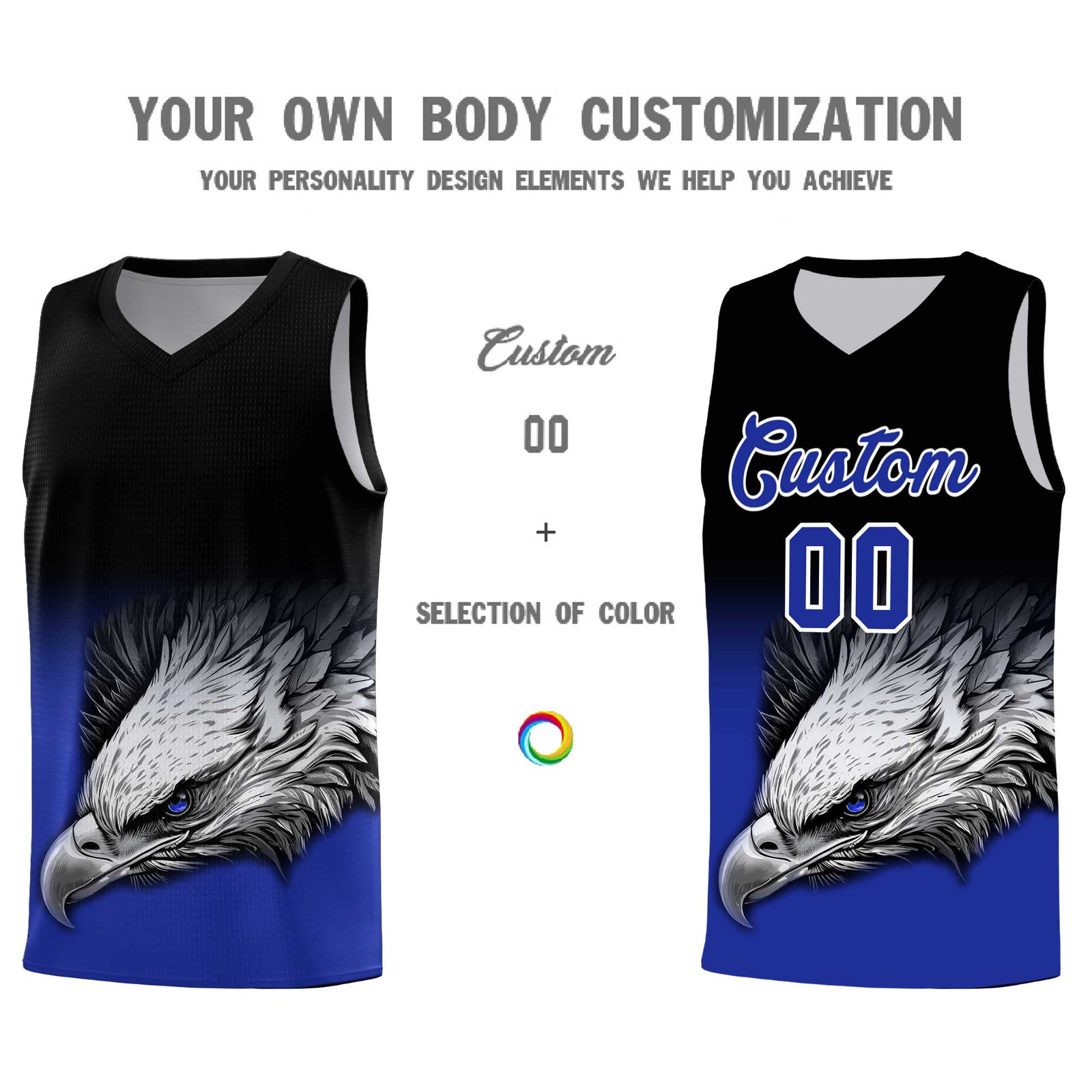 Custom Powder Blue Pink Basketball Kits with Eagle Pattern
