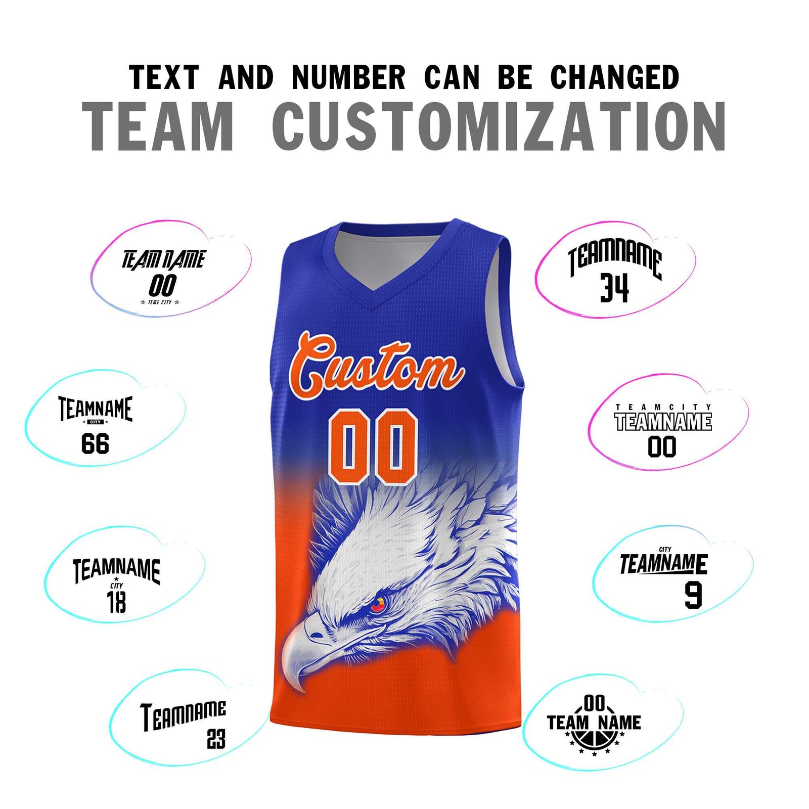 Custom Red Navy Basketball Kits with Eagle Pattern