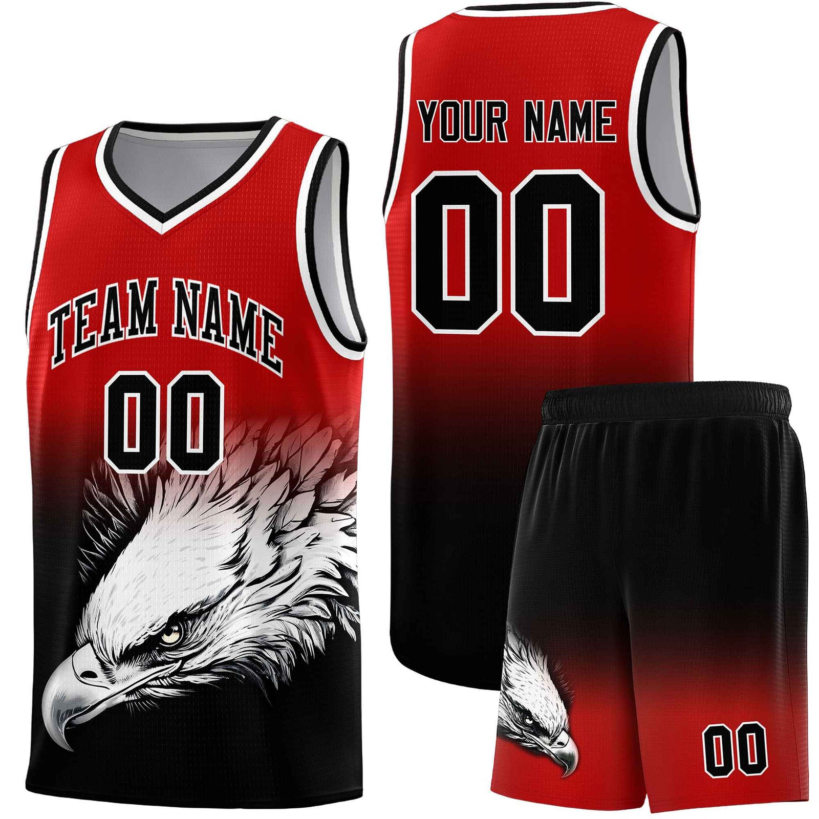 Custom Royal Yellow Basketball Kits with Eagle Pattern