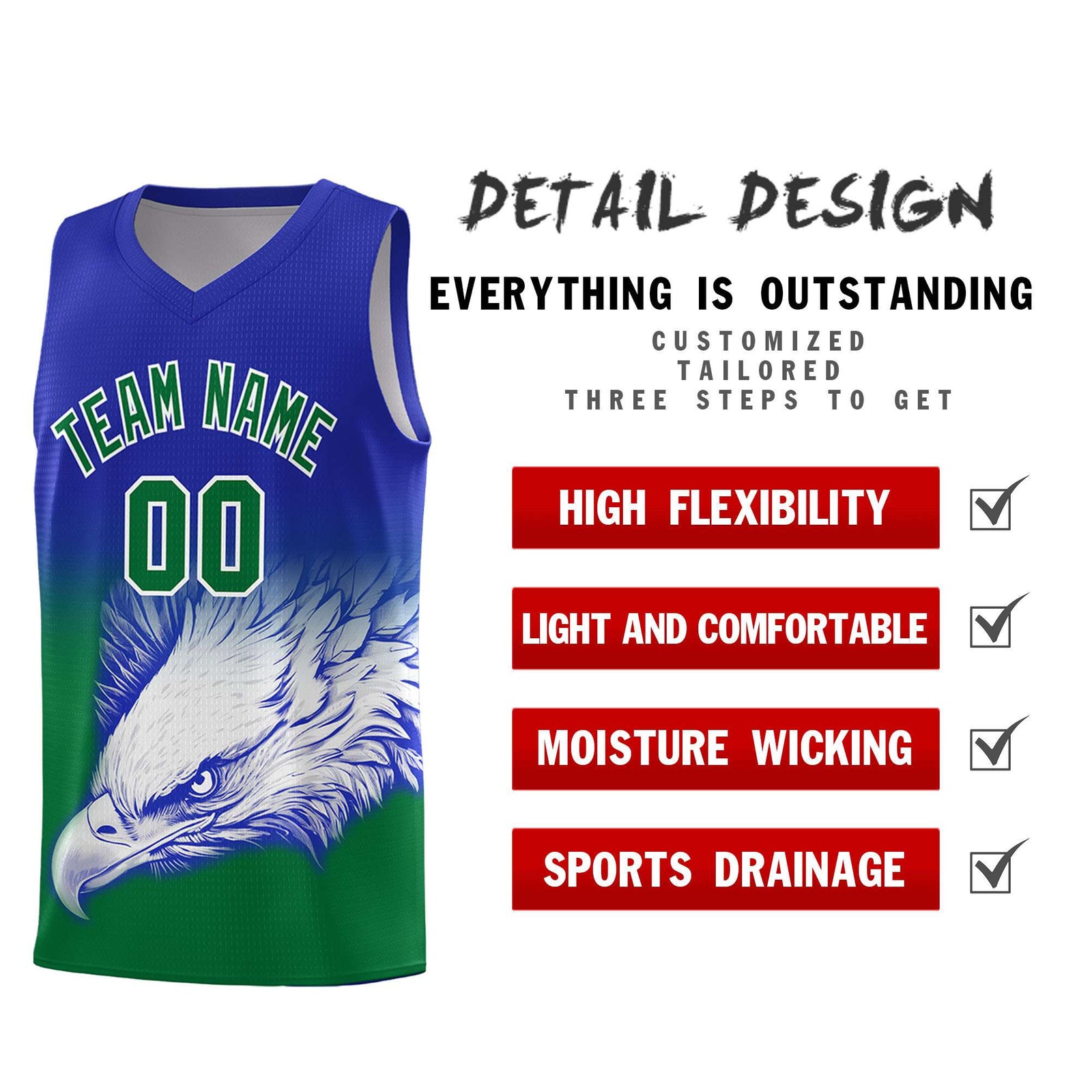 Custom Black Crimson Basketball Kits with Eagle Pattern