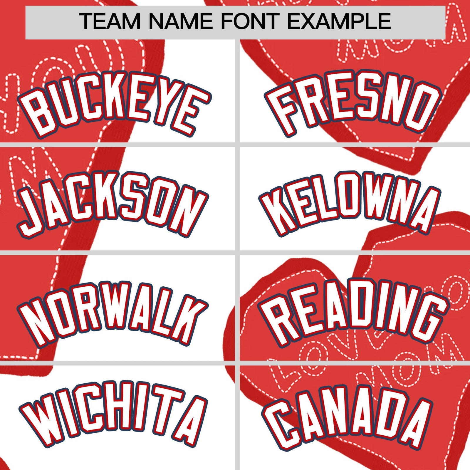 Custom White Red Mother's Day Style Graffiti Pattern Stretch Fabric Baseball Jersey| KXKSHOP