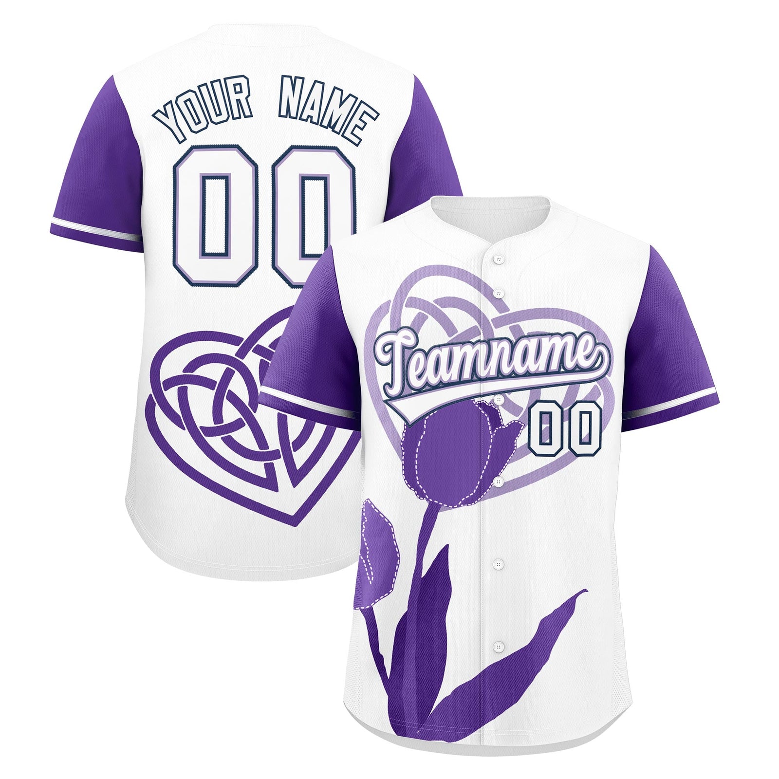 Custom White Light Purple Mother's Day Style Graffiti Pattern Quick Dry Baseball Jersey| KXKSHOP