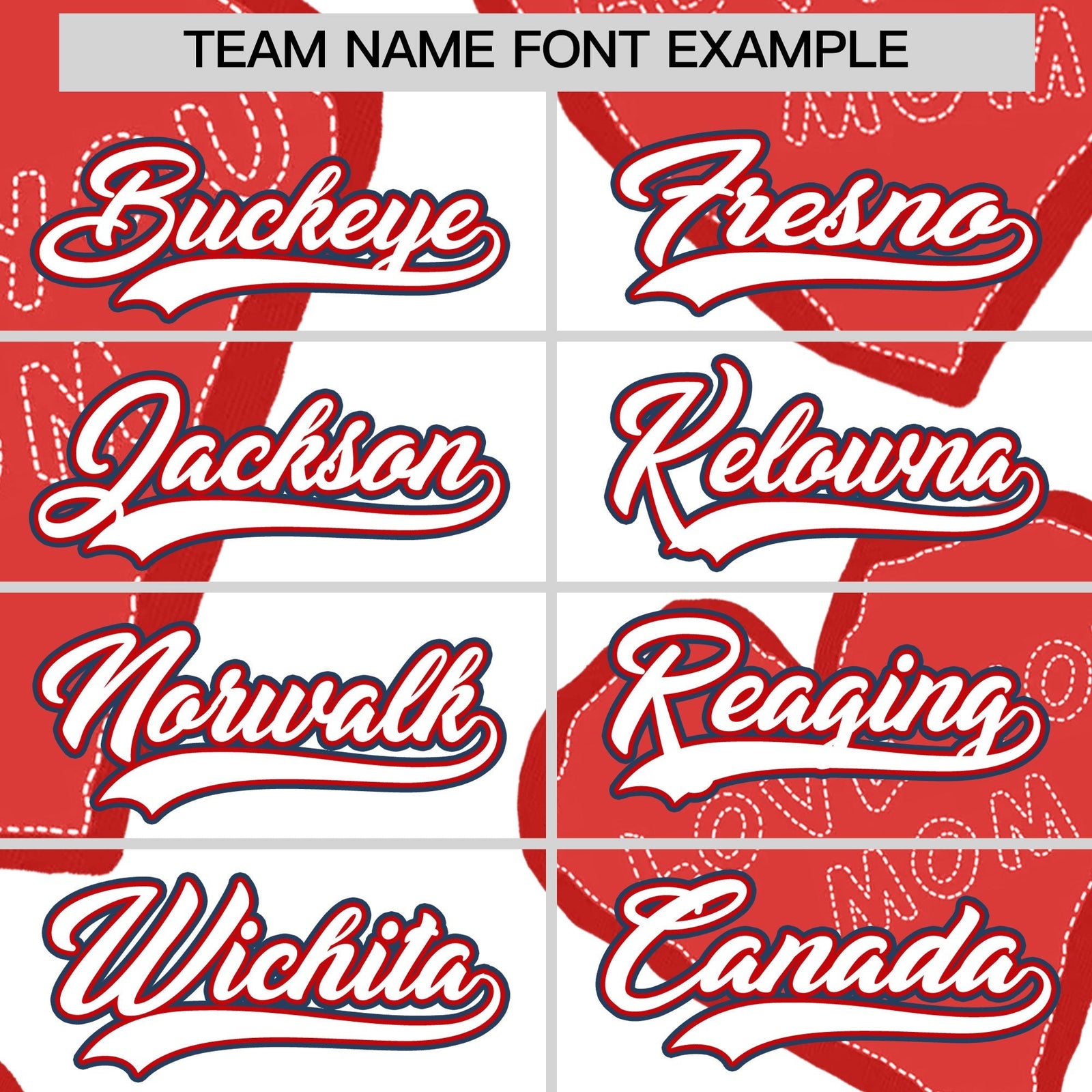 Custom White Red Mother's Day Style Graffiti Pattern Stretch Fabric Baseball Jersey| KXKSHOP
