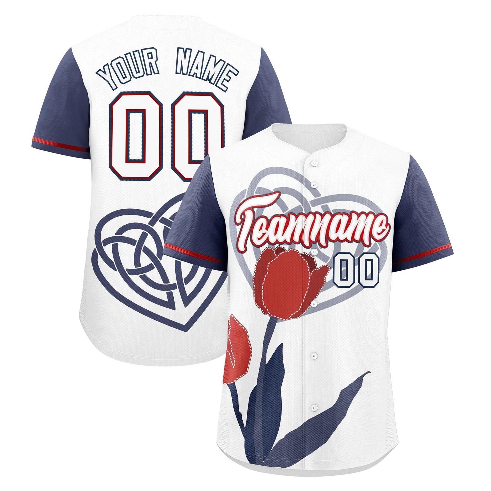 Custom White Midnight Blue Red Mother's Day Style Graffiti Pattern Quick Dry Baseball Jersey| KXKSHOP