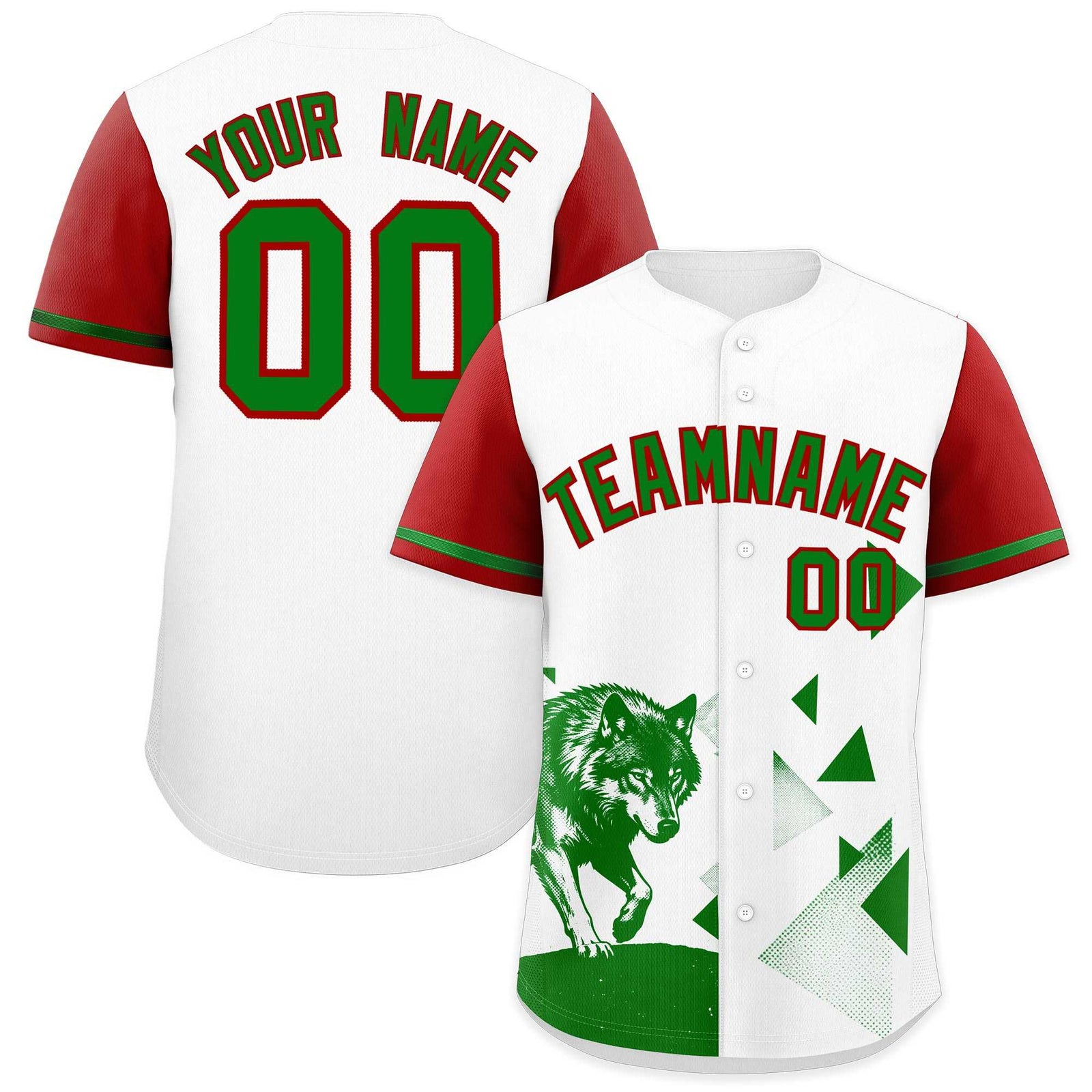 Custom Red White Raptor Series Raglan Sleeves Drapable Baseball Jersey