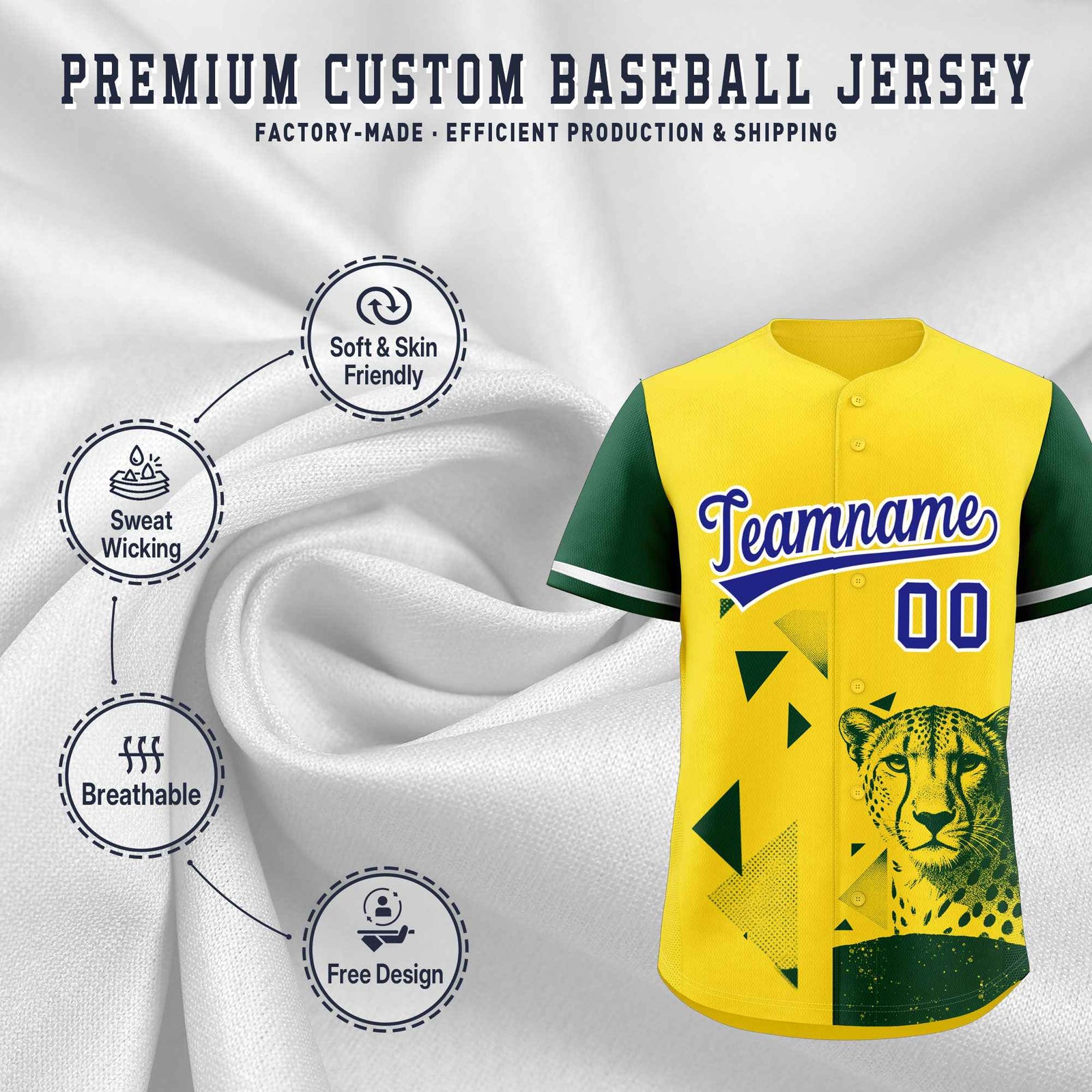 Custom Dark Green Yellow Raptor Series Raglan Sleeves Hip Hop Baseball Jersey |KXKSHOP