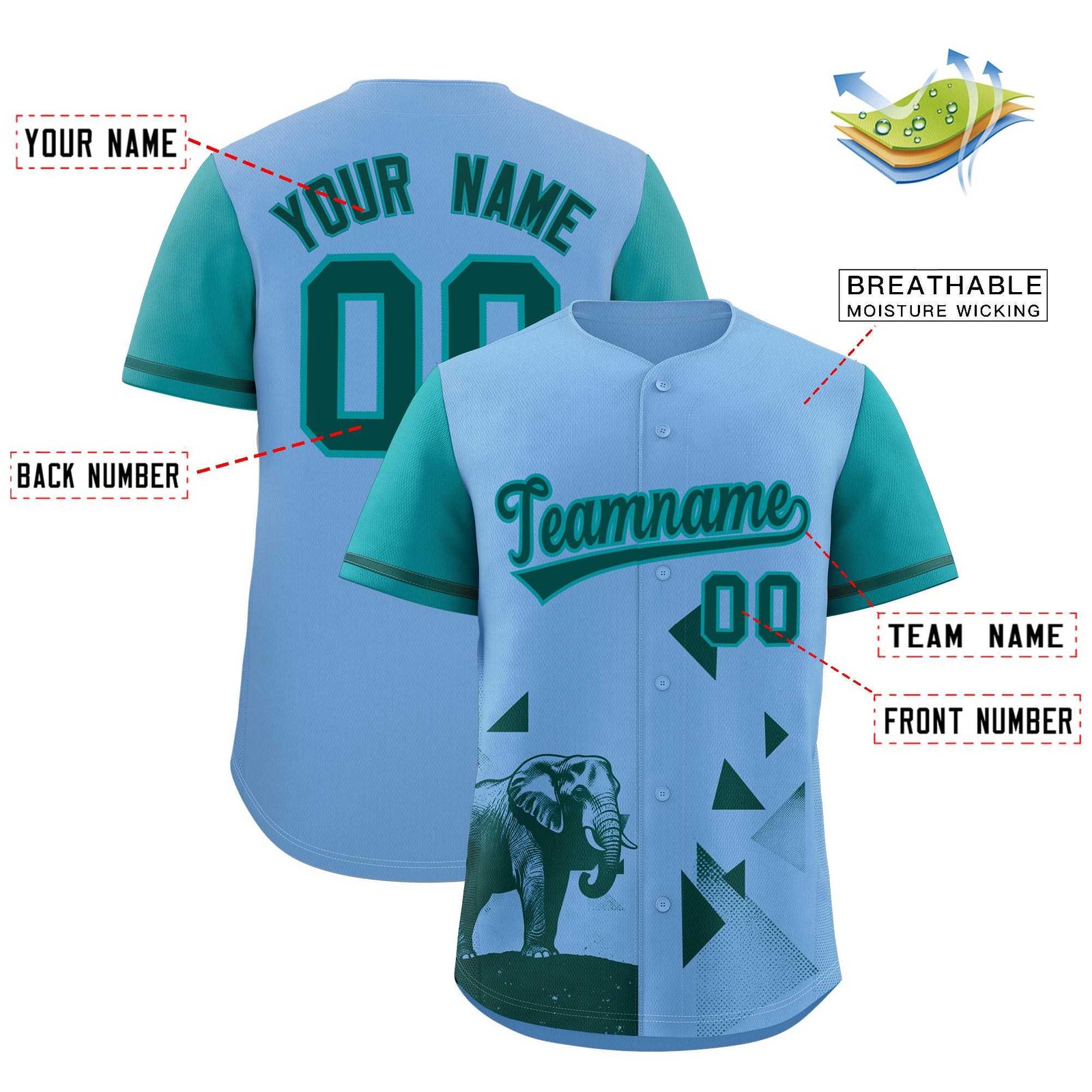 Custom Aqua Light Blue Raptor Series Raglan Sleeves Casual Sports Baseball Jersey |KXKSHOP