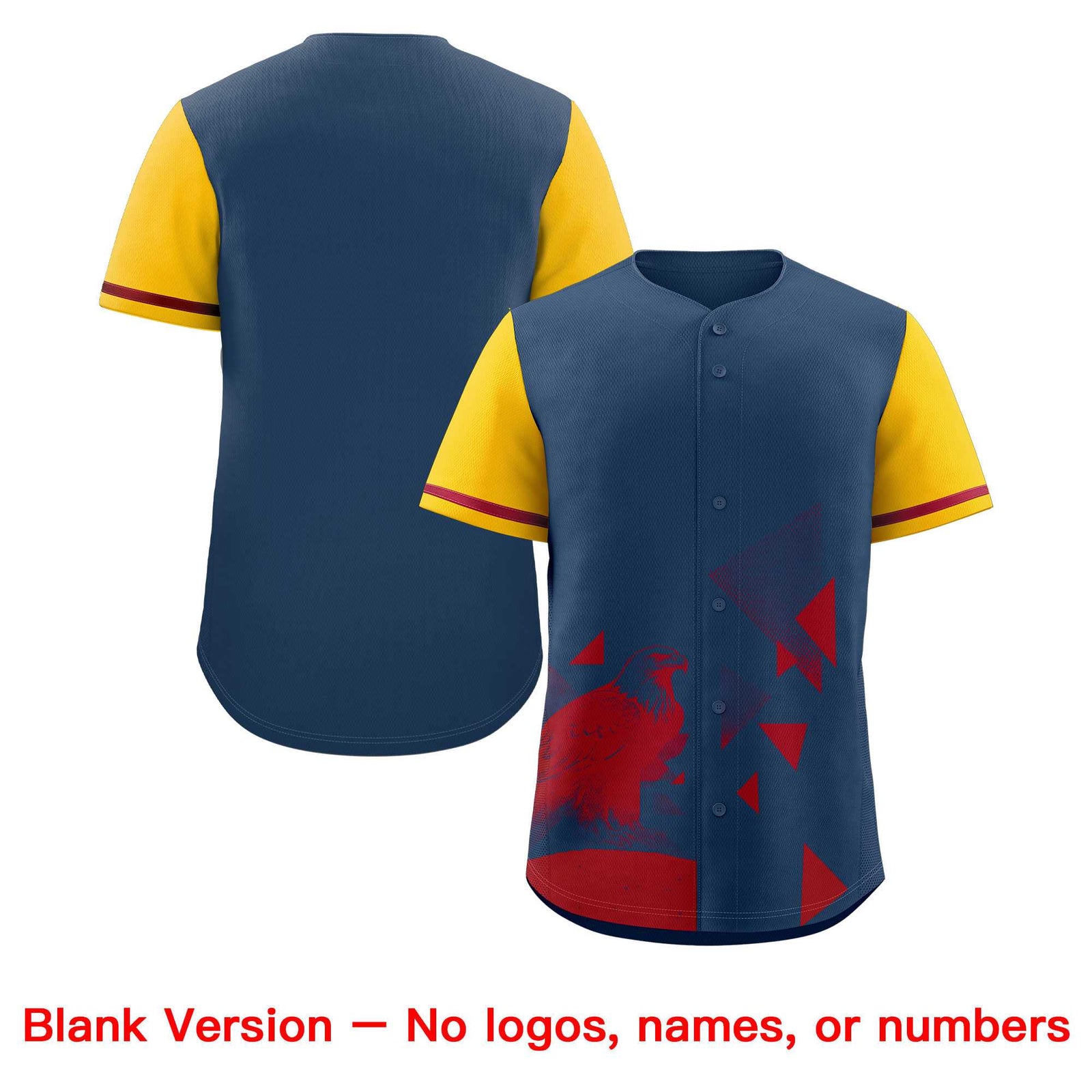 Custom Yellow Midnight Blue Raptor Series Raglan Sleeves Casual Sports Baseball Jersey