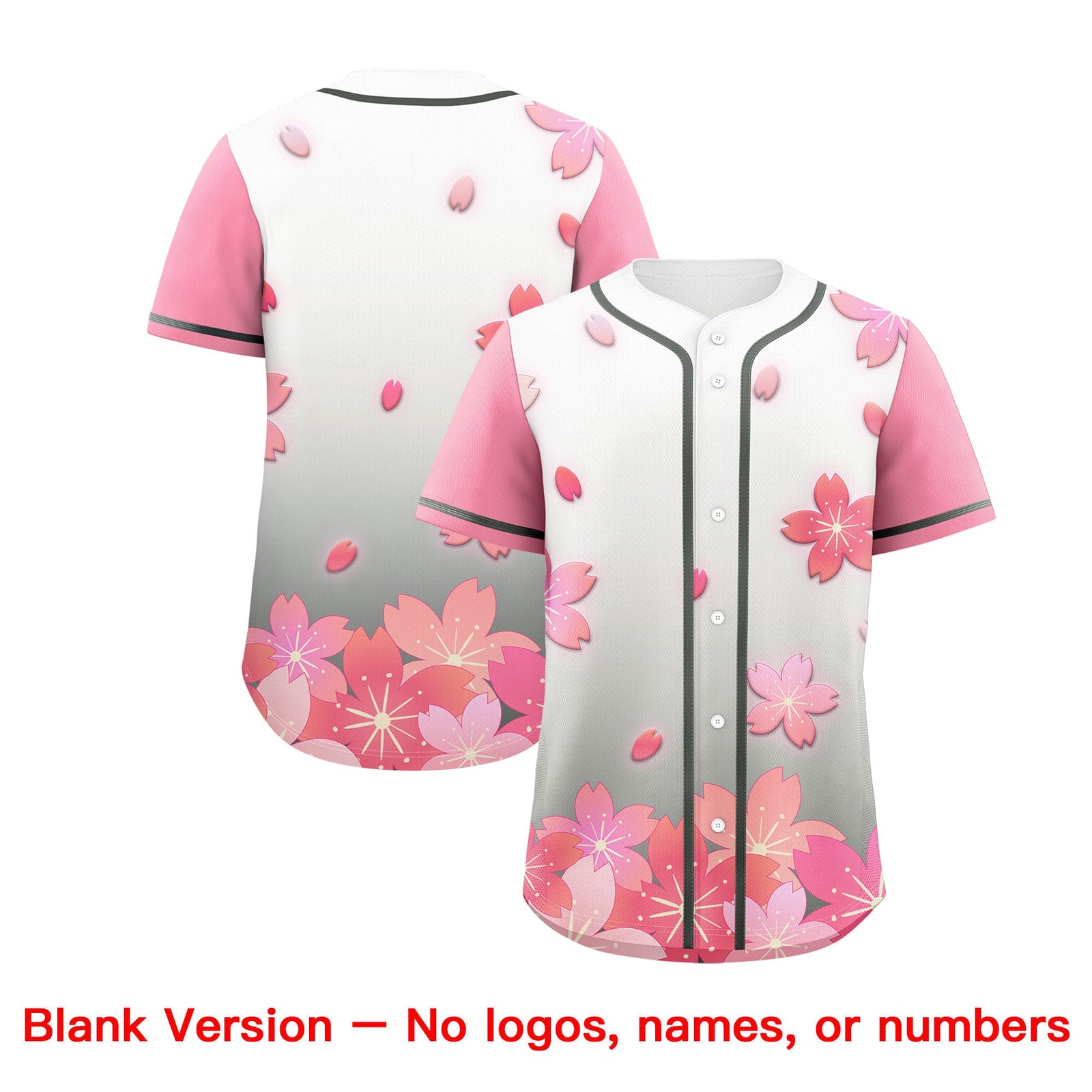 Custom Gray Pink Gradient Fashion Elastic Baseball Jersey| KXKSHOP