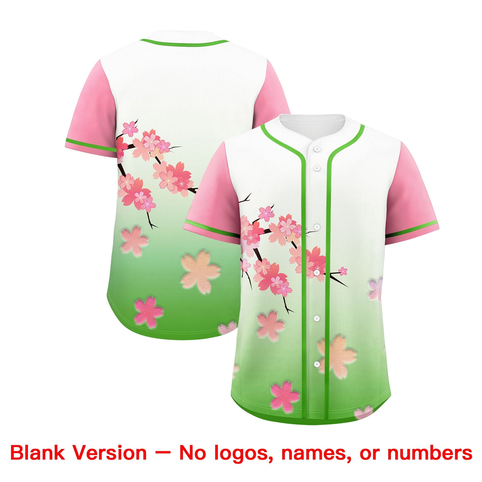 Custom Light Green Pink Gradient Fashion Elastic Baseball Jersey| KXKSHOP