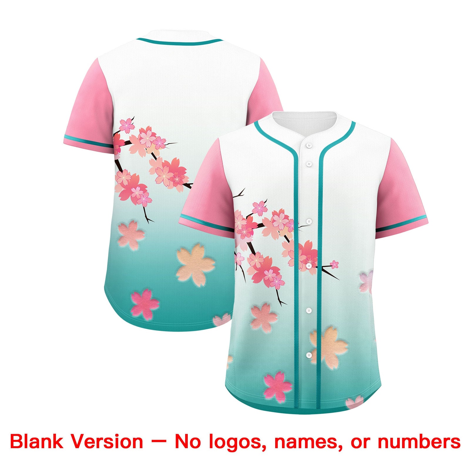 Custom Aqua Pink Gradient Fashion Elastic Baseball Jersey| KXKSHOP