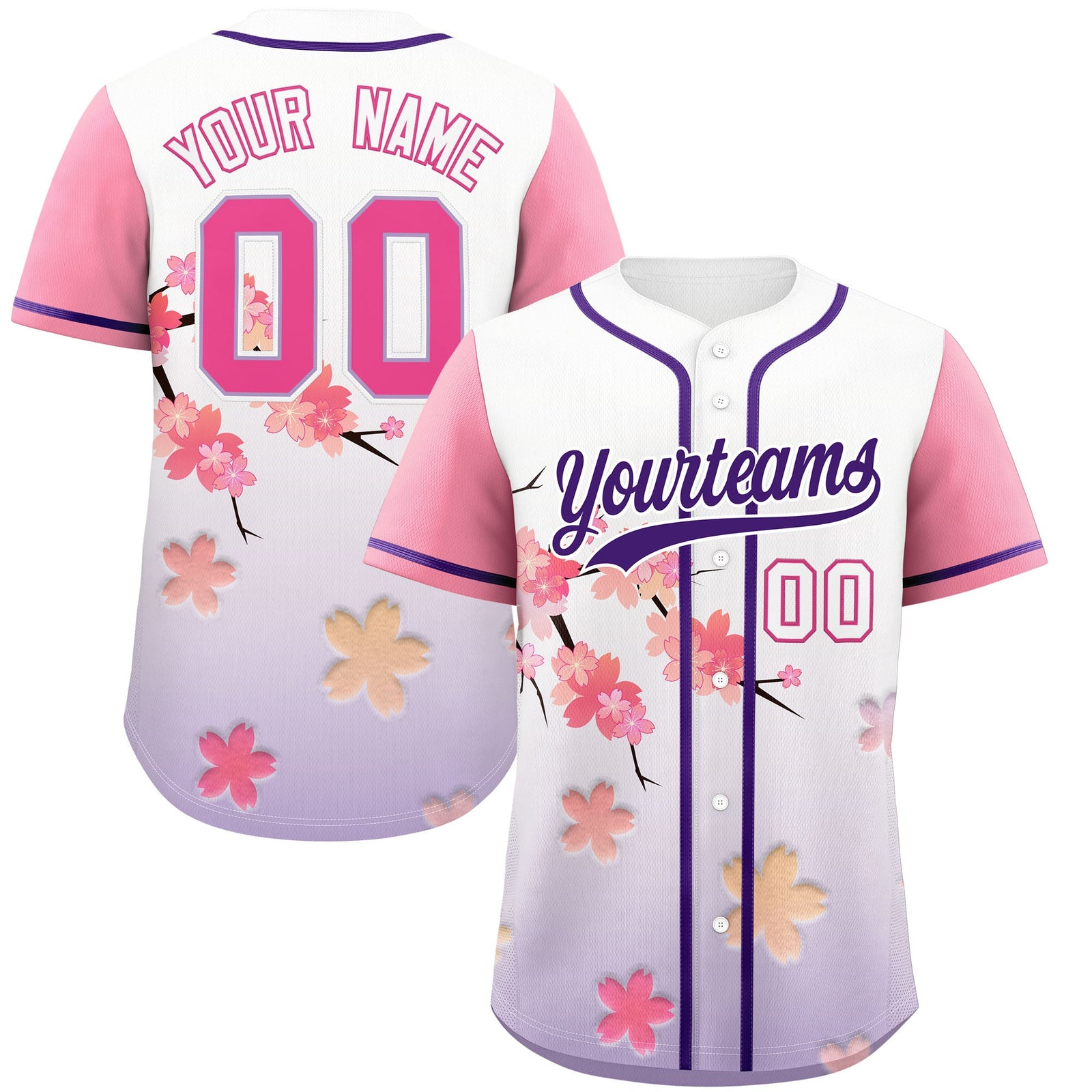 Custom Purple P Gradient Fashion Elastic Baseball Jersey| KXKSHOP