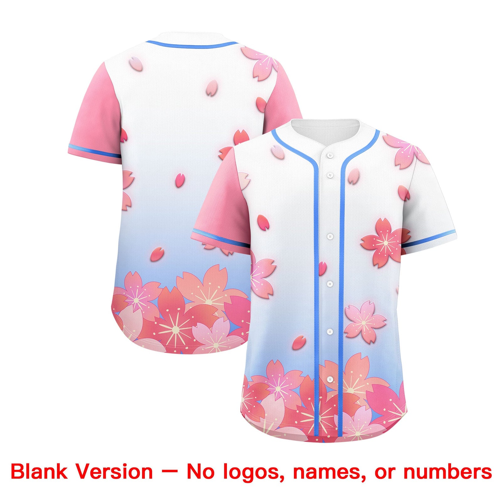 Custom Blue Pink Gradient Fashion Elastic Baseball Jersey| KXKSHOP