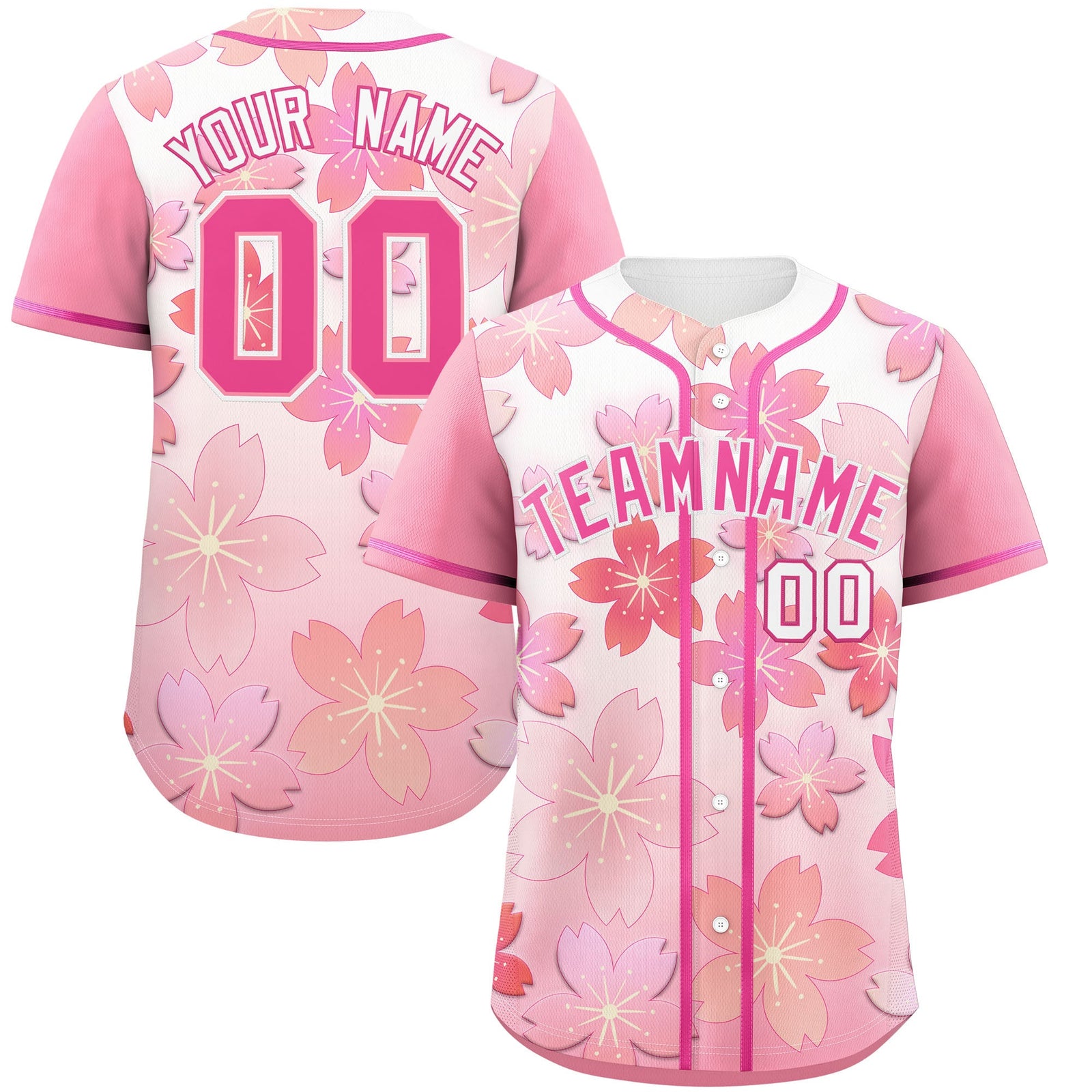 Custom Pink Gradient Fashion Elastic Baseball Jersey| KXKSHOP