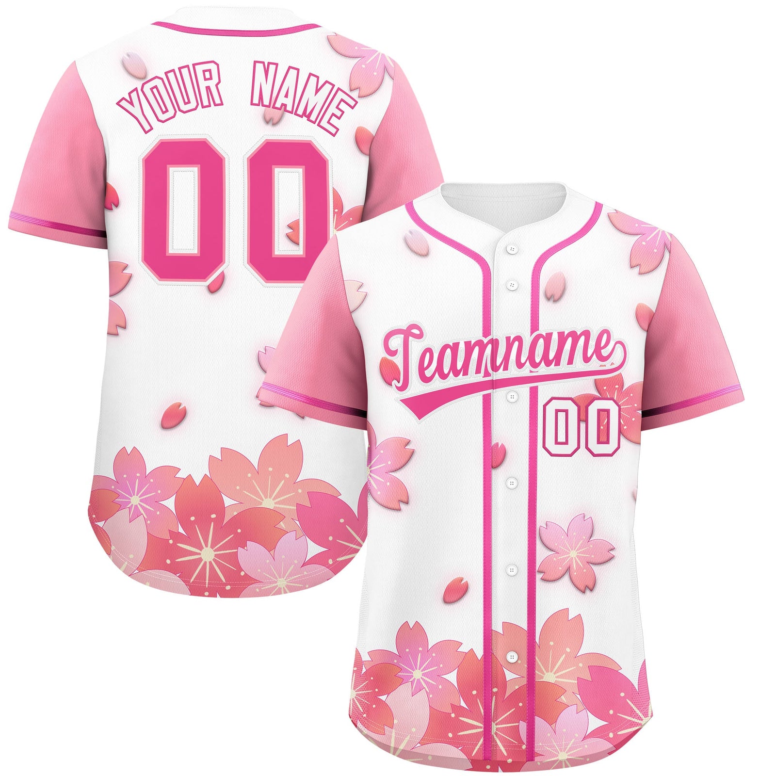 Custom White Pink Gradient Fashion Elastic Baseball Jersey| KXKSHOP