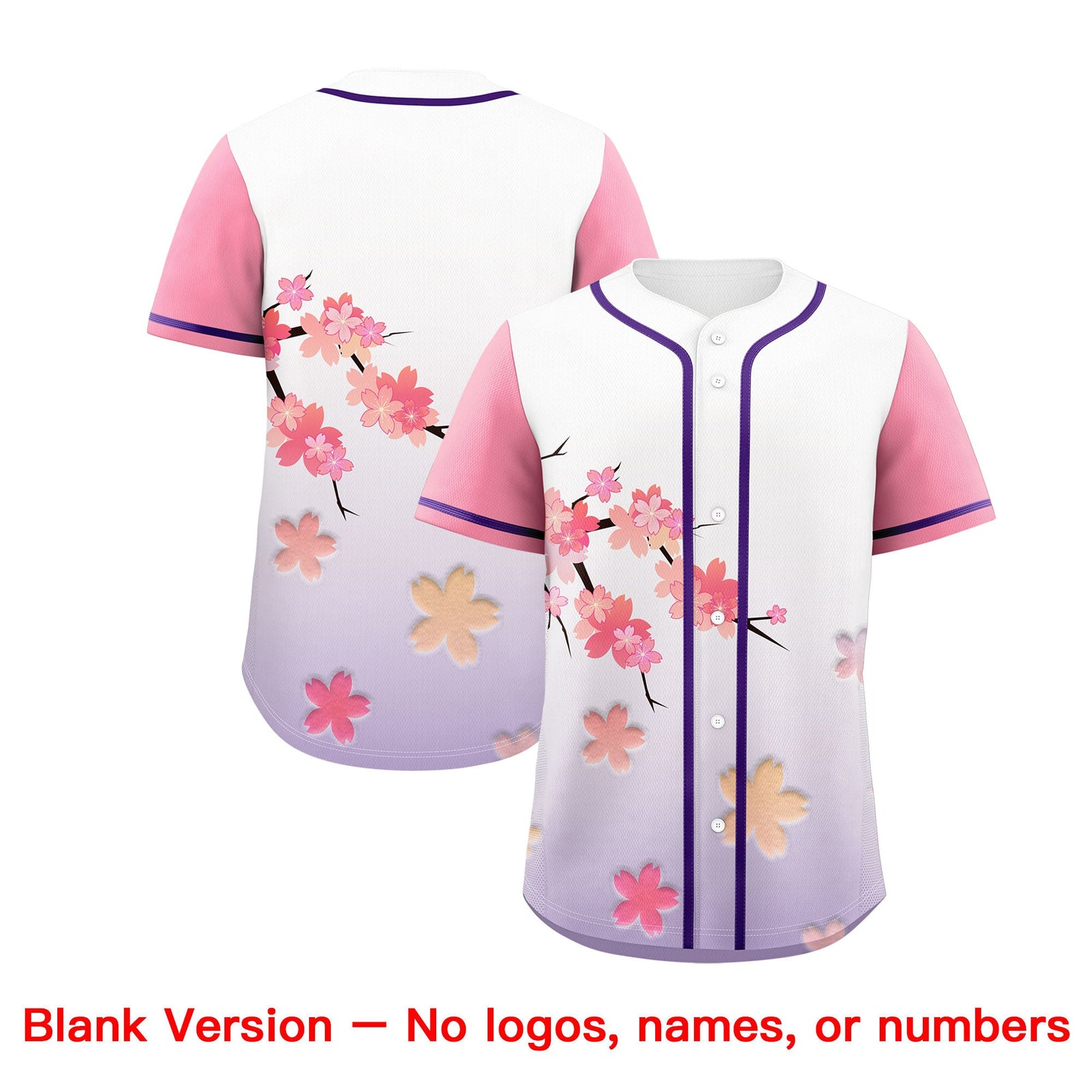 Custom Purple P Gradient Fashion Elastic Baseball Jersey| KXKSHOP