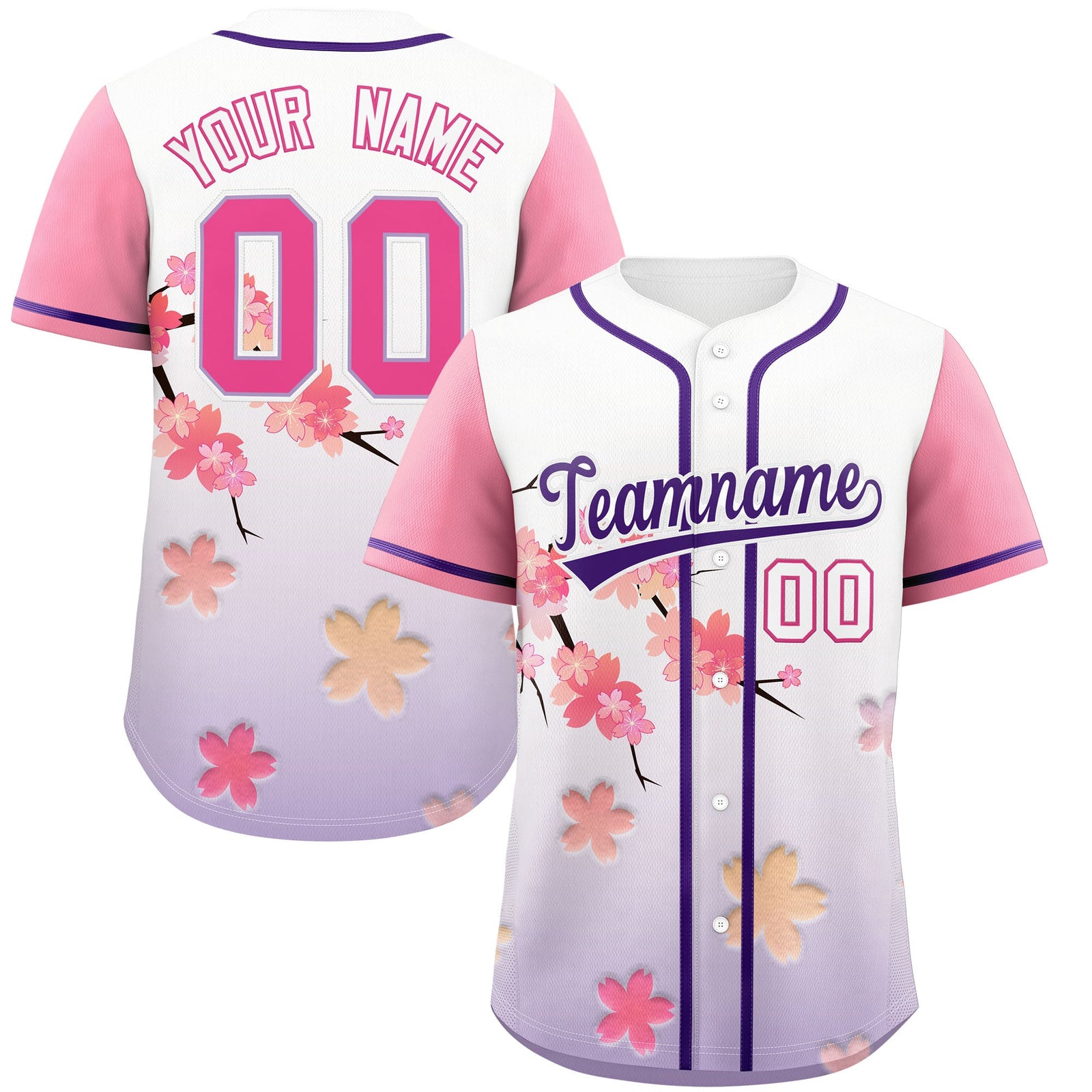 Custom Purple P Gradient Fashion Elastic Baseball Jersey| KXKSHOP