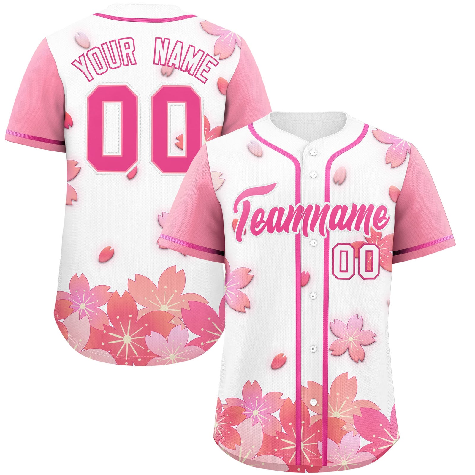 Custom White Pink Gradient Fashion Elastic Baseball Jersey| KXKSHOP