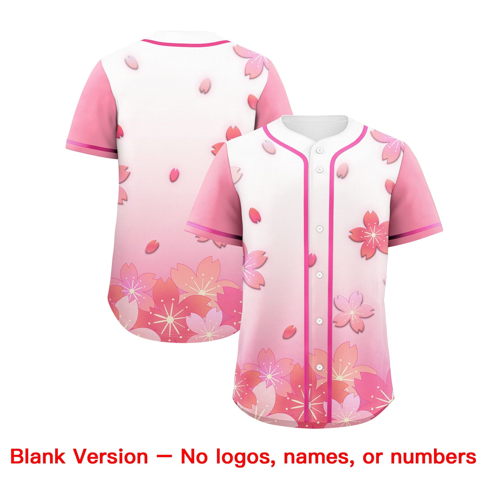 Custom White Pink Gradient Fashion Elastic Baseball Jersey| KXKSHOP